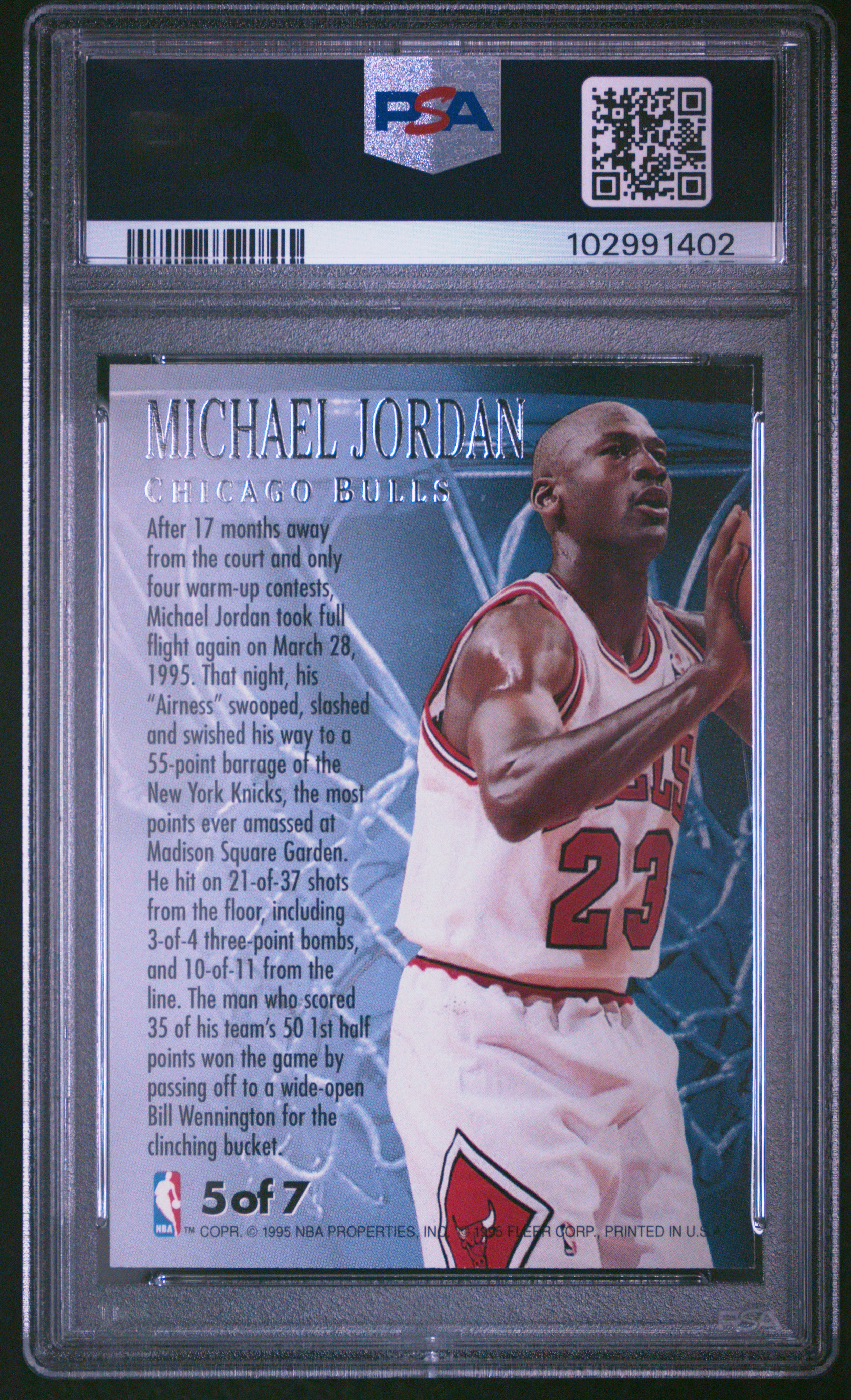 1995 Ultra Fabulous Fifties Michael Jordan #5 (Fabulous Fifties) Nm-Mt 8 back