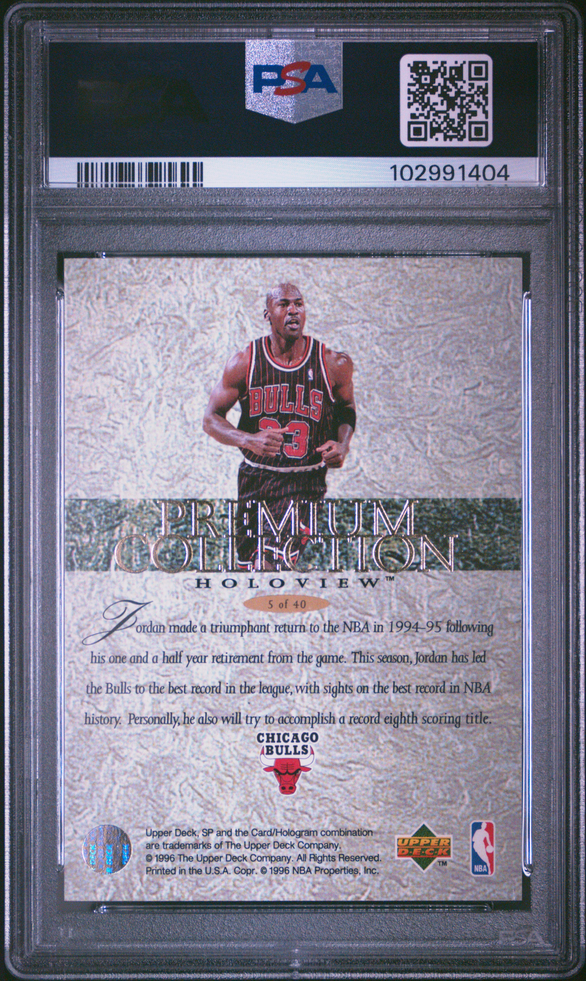 1995 Sp Holoviews Michael Jordan #Pc5 Nm-Mt 8 back