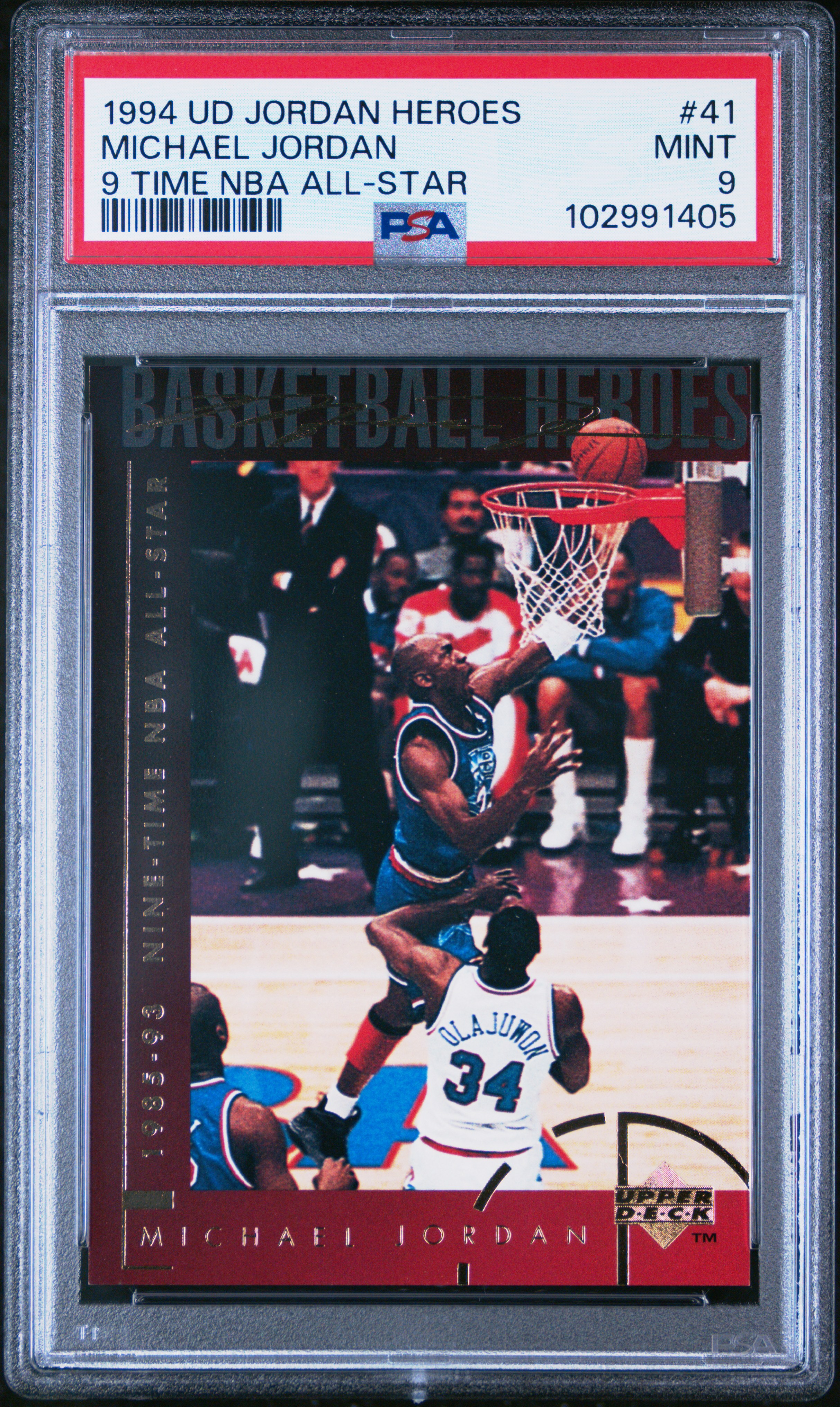 1994 Upper Deck Jordan Heroes Michael Jordan #41 (9 Time Nba All-Star) Mint 9 front