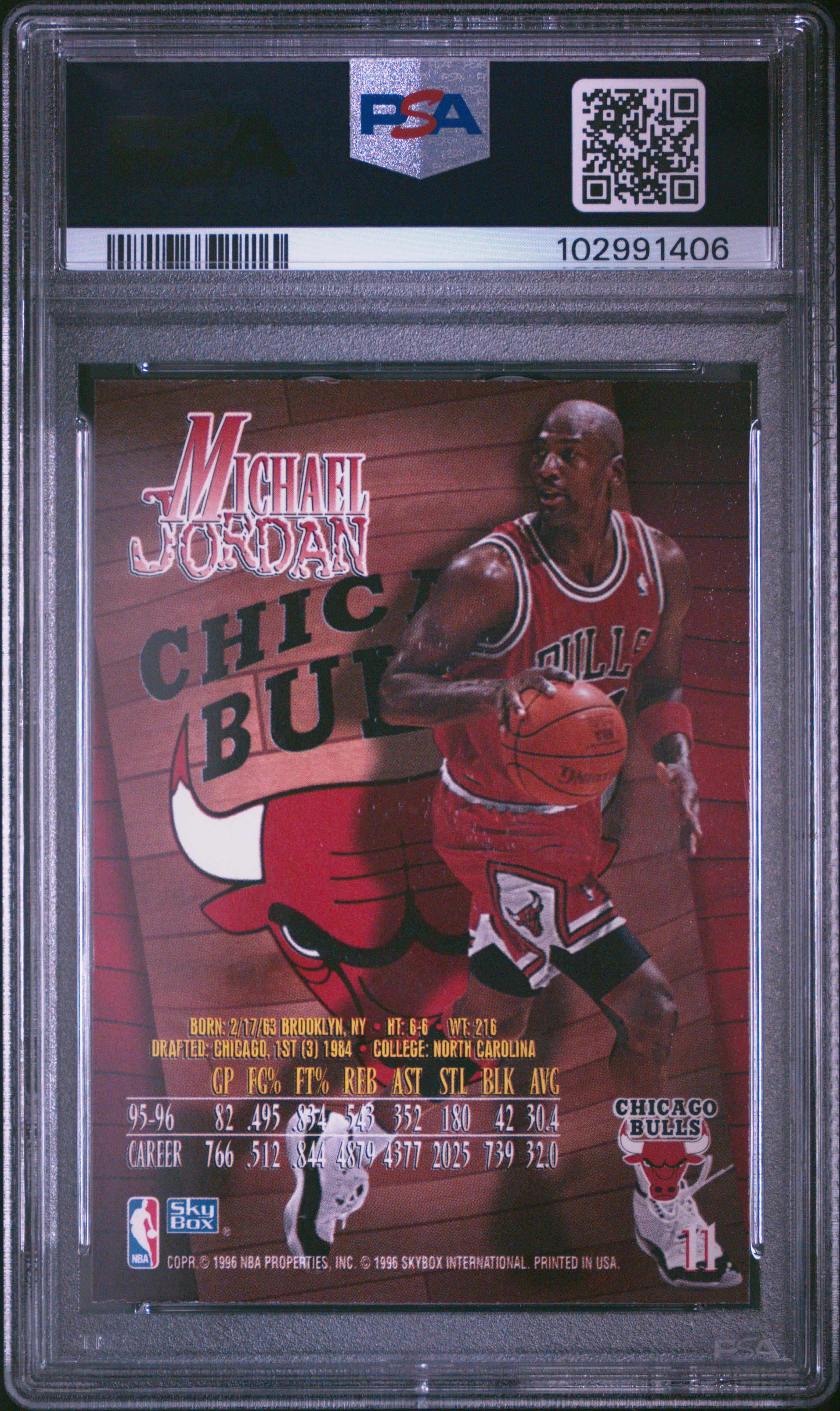 1996 Skybox Z-Force Michael Jordan #11 Nm-Mt 8 back