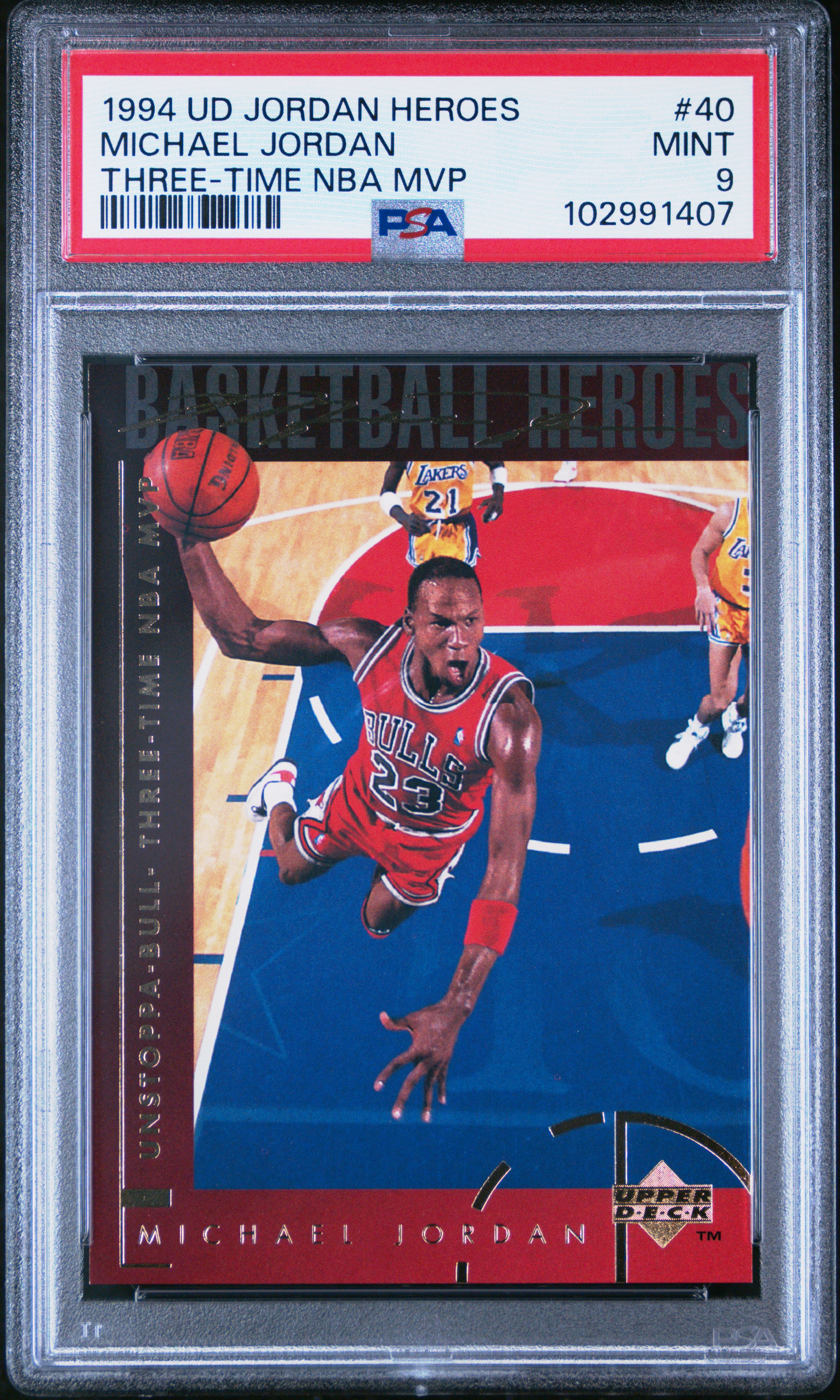 1994 Upper Deck Jordan Heroes Michael Jordan #40 (Three-Time Nba Mvp) Mint 9 front