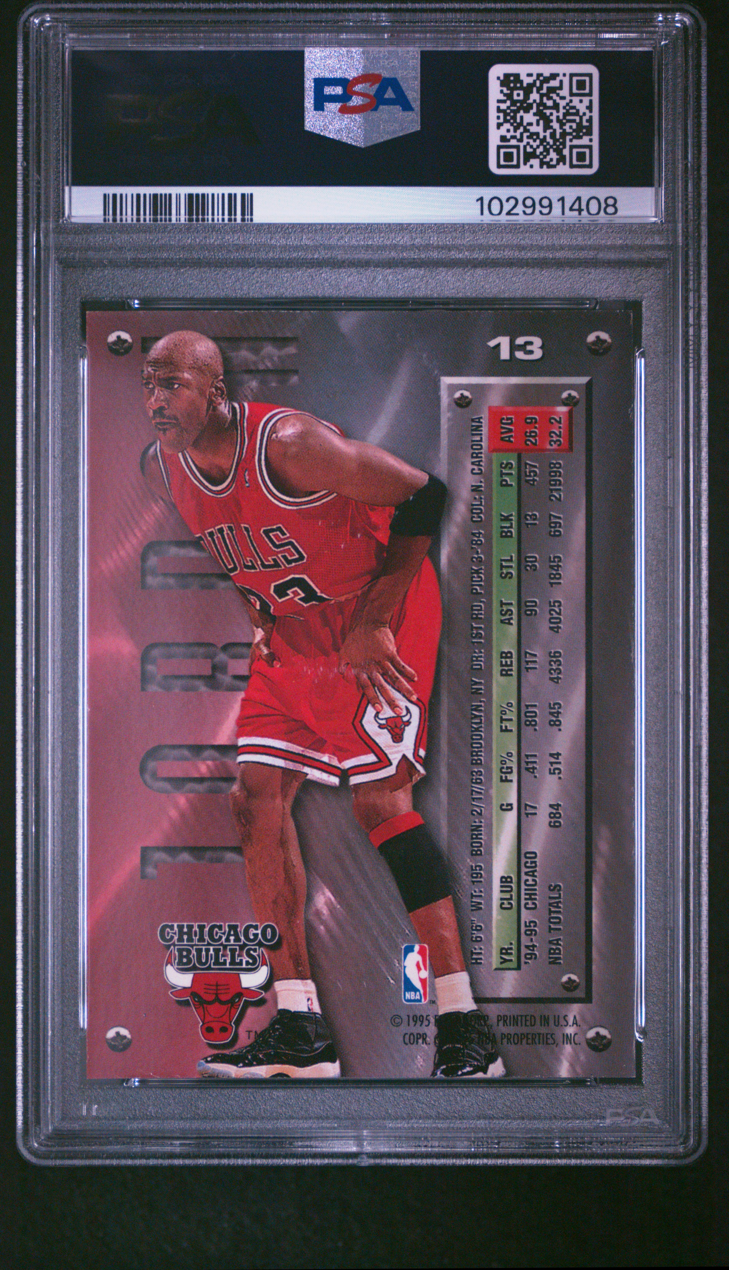 1995 Metal Michael Jordan #13 Nm-Mt 8 back