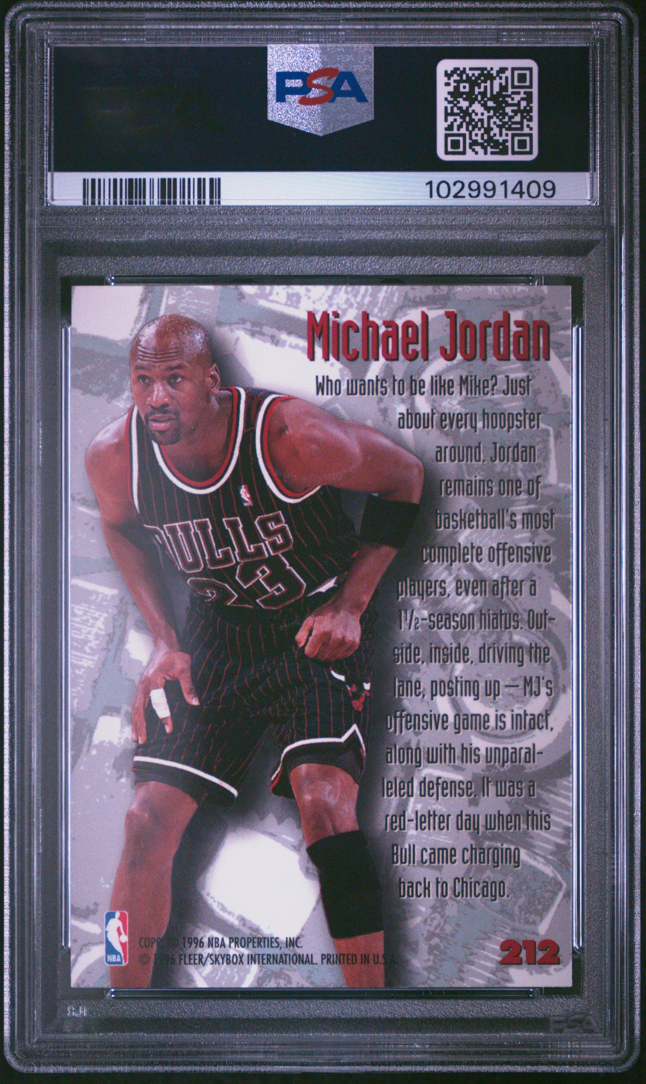 1995 Metal Michael Jordan #212 Nm-Mt 8 back