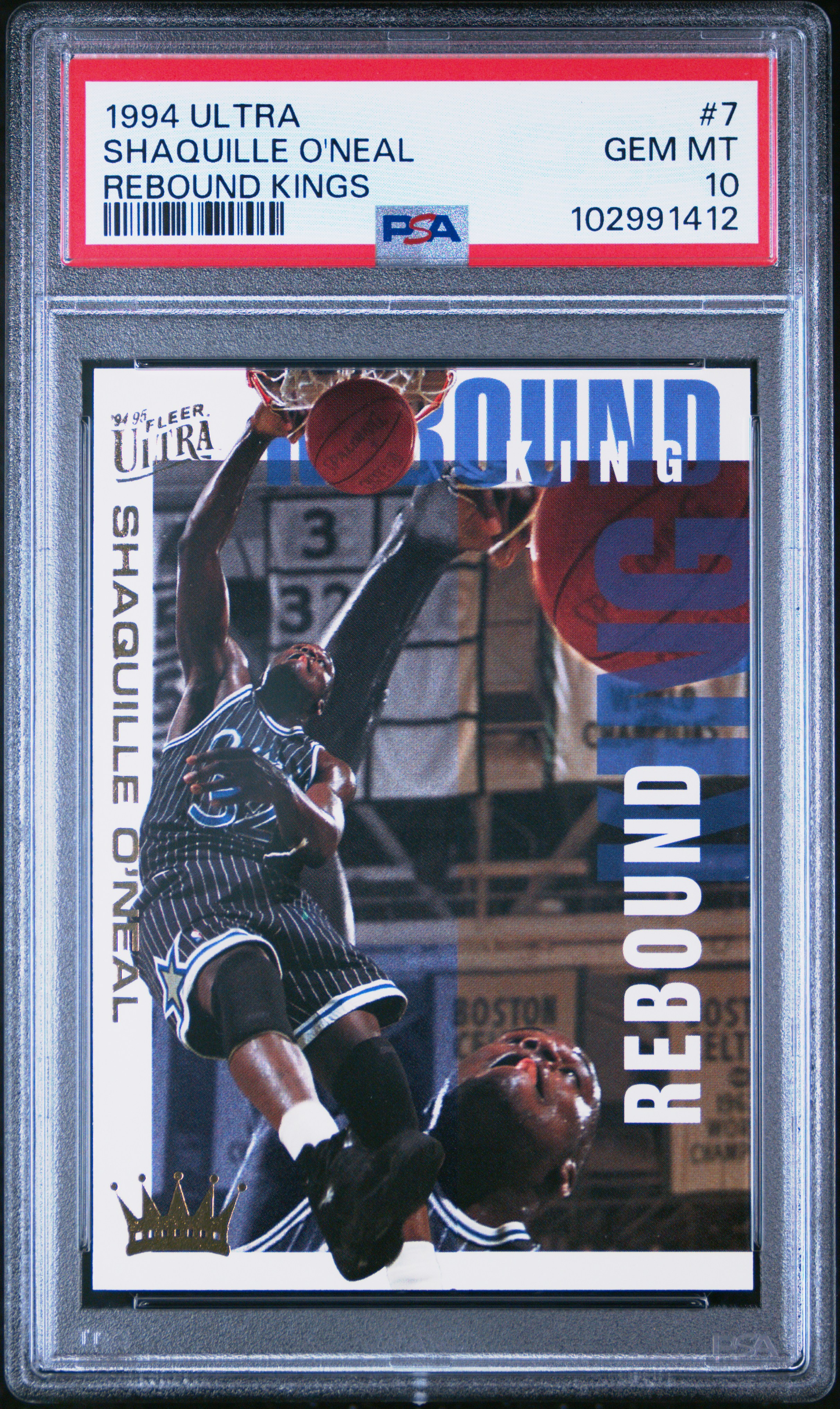 1994 Ultra Rebound Kings Shaquille O'neal #7 (Rebound Kings) Gem Mt 10 front