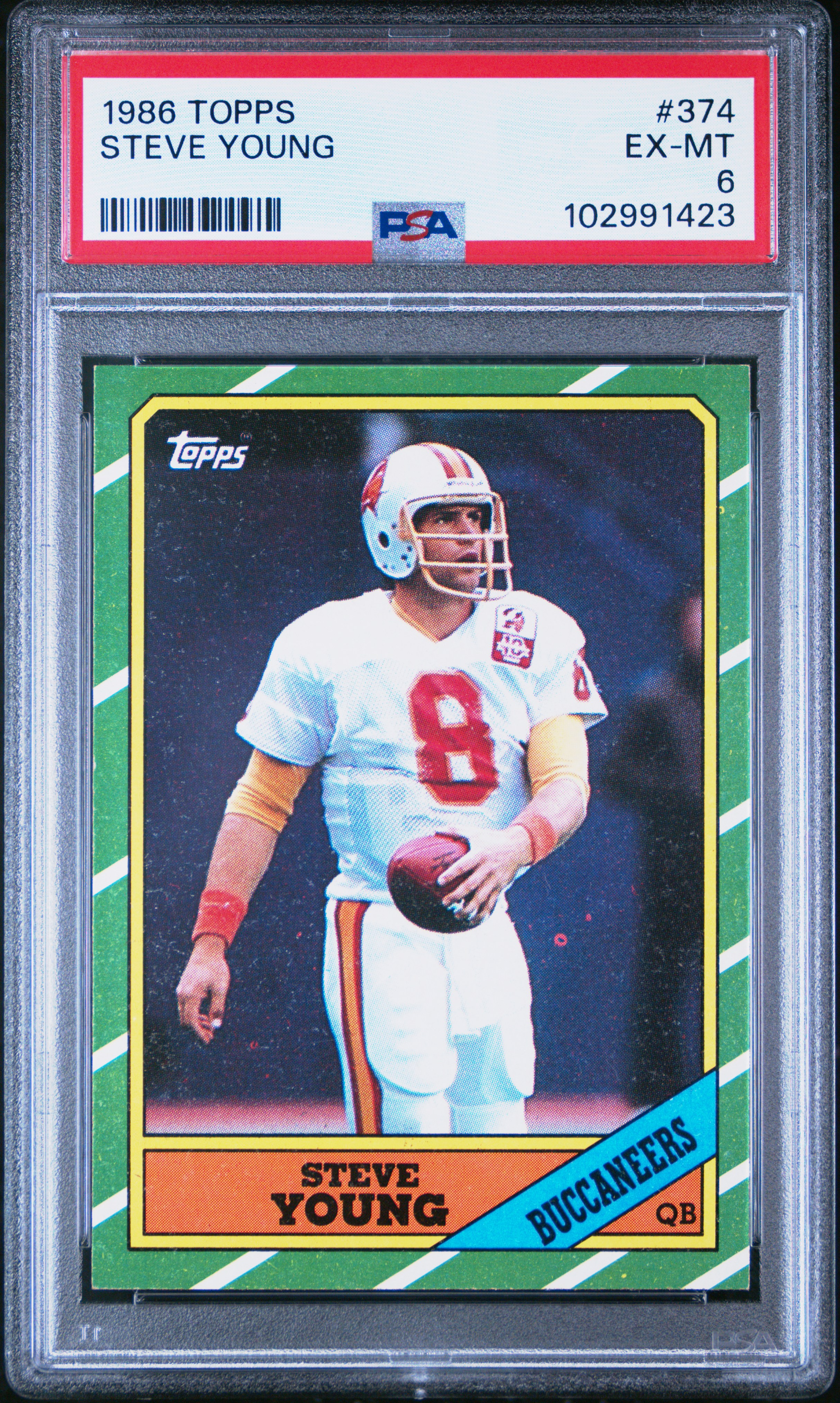 1986 Topps Steve Young #374 Ex-Mt 6 front