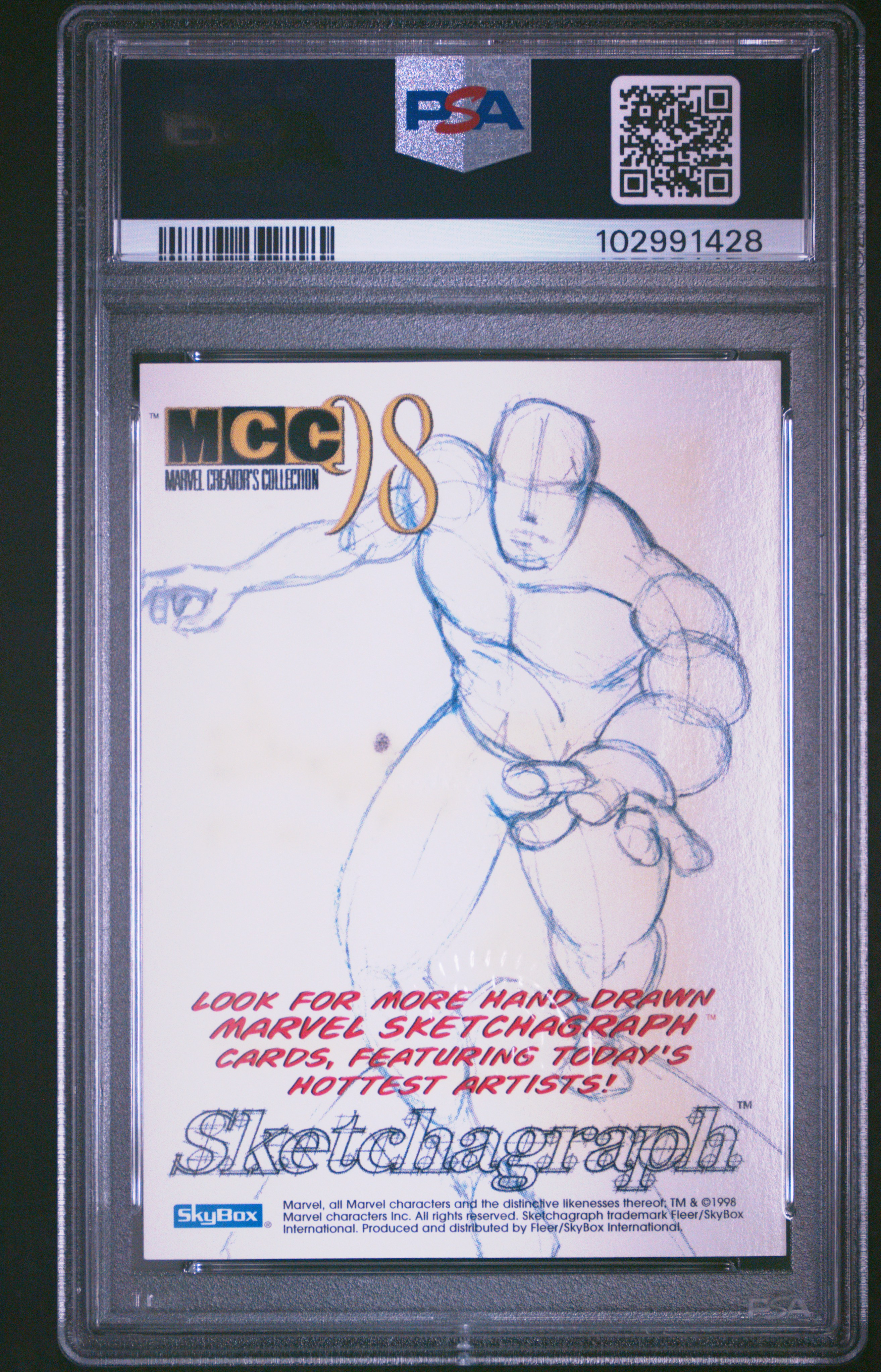 1998 Marvel Creators Collection Sketchagraph Sketch Cards John Czop (Sketchagraph-The Thing) Ex-Mt 6 back