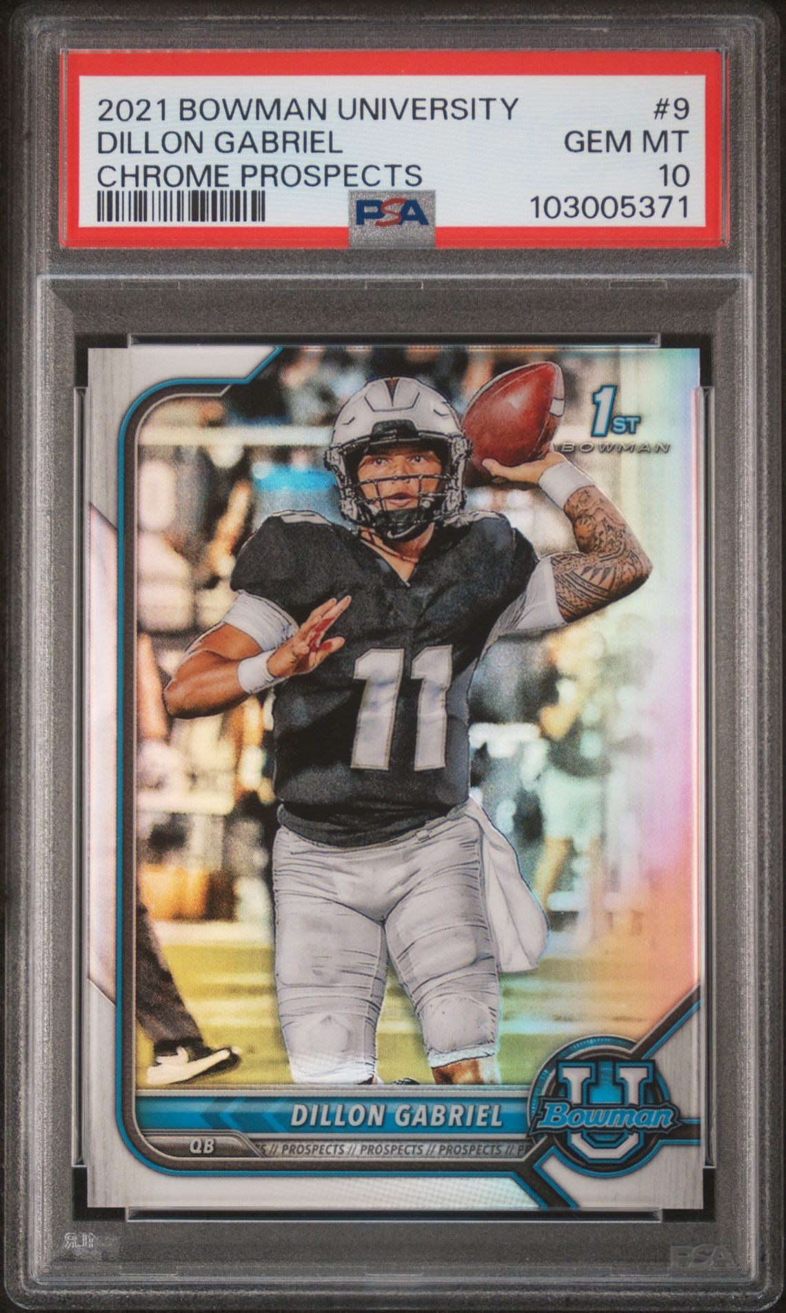 2021 Bowman University Chrome Prospects Dillon Gabriel #9 Gem Mt 10 front