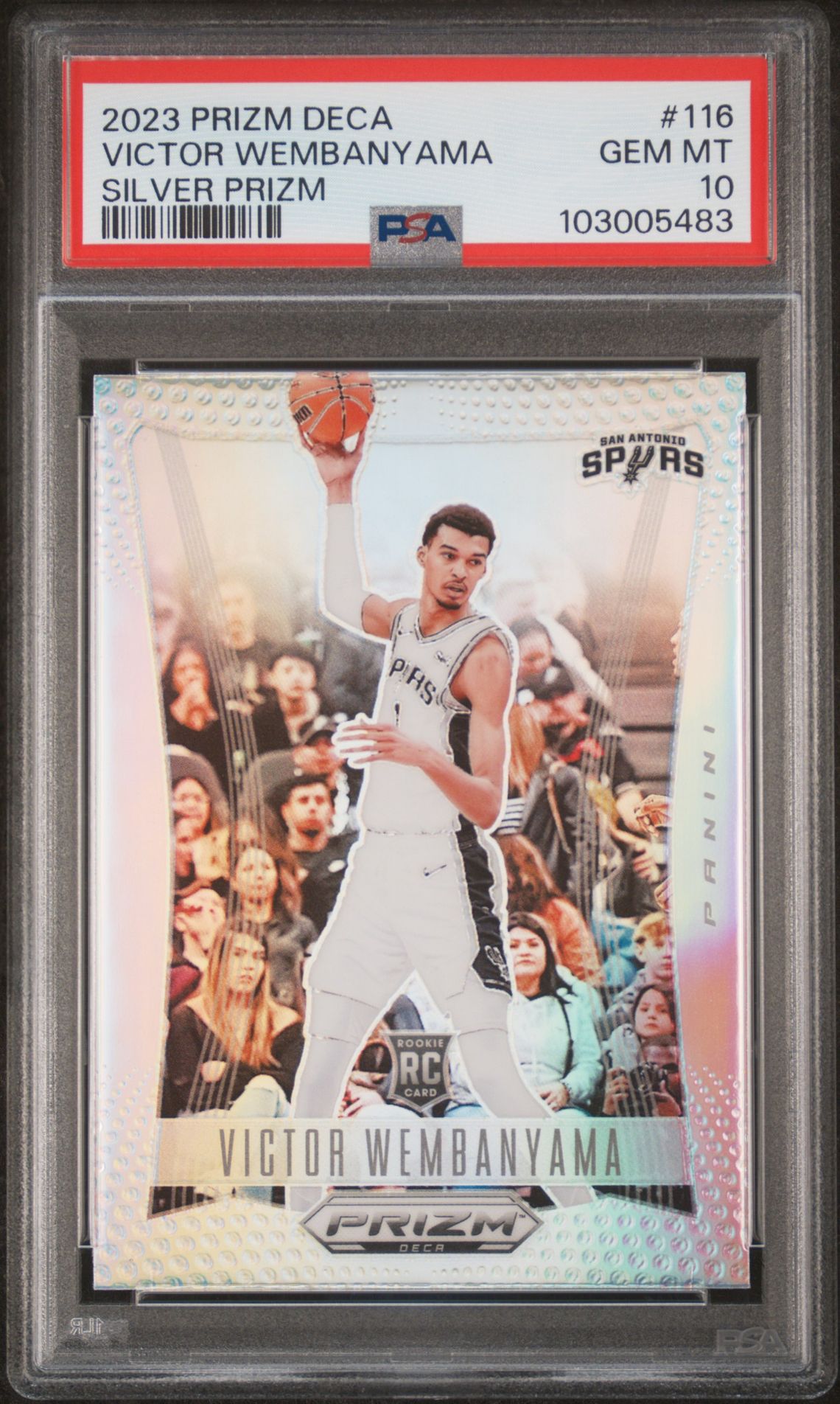 2023 Panini Prizm Deca Victor Wembanyama #116 (Silver Prizm) Gem Mt 10 front