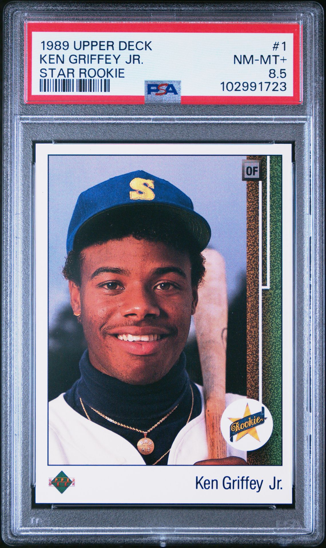 1989 Upper Deck UPPER DECK STAR ROOKIE #1 Ken Griffey Jr. front