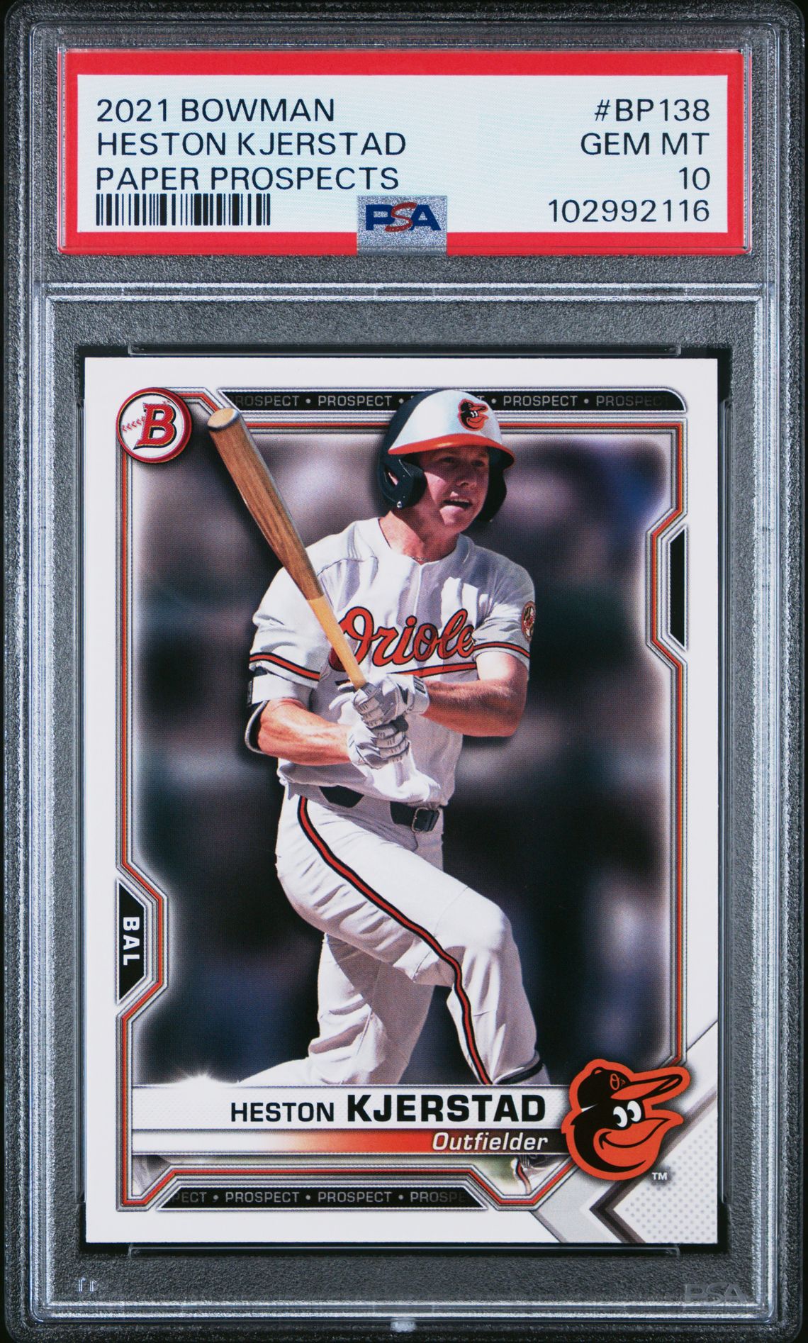 2021 Bowman Paper Prospects Heston Kjerstad #Bp138 (Paper Prospects) Gem Mt 10 front