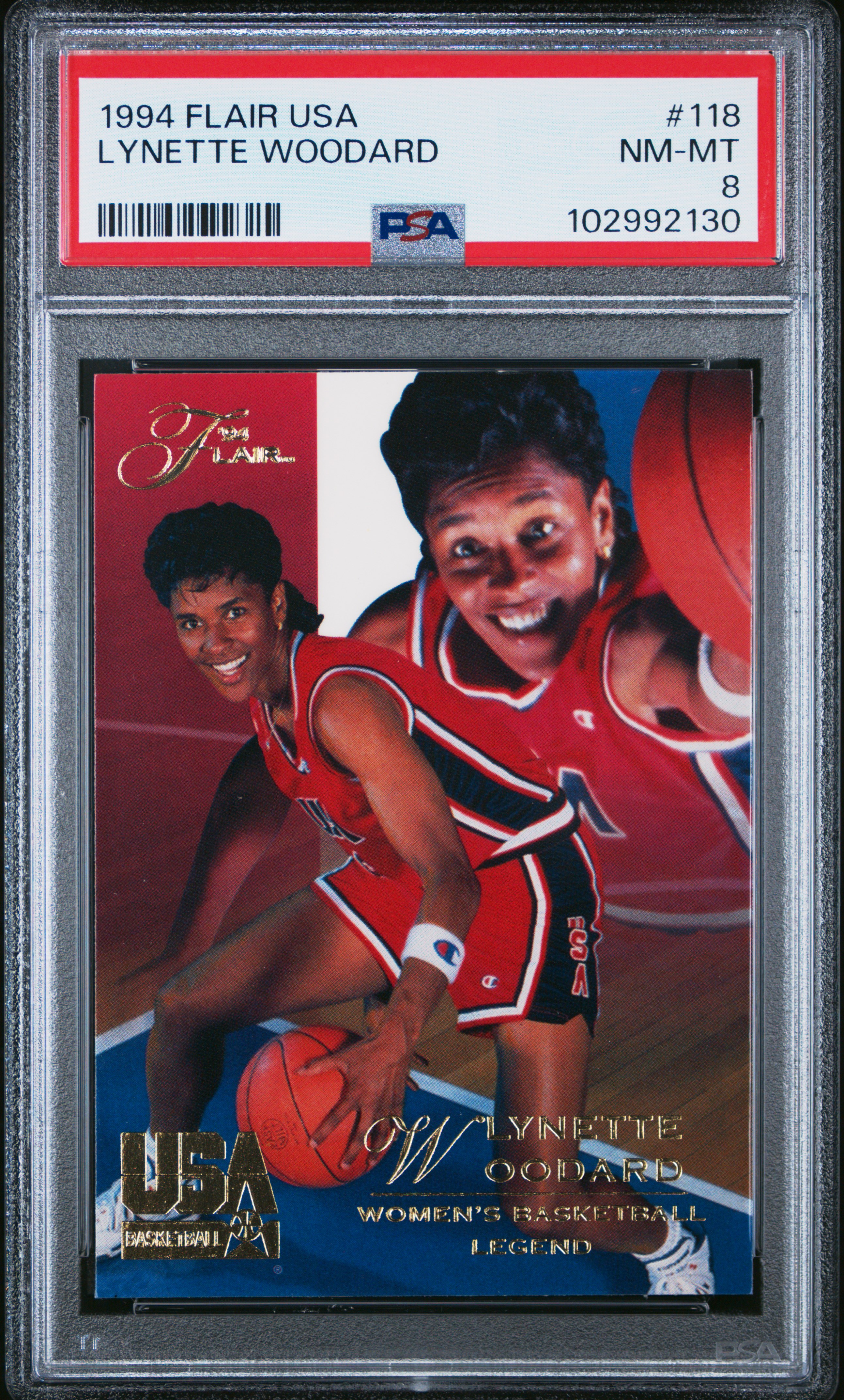 1994 Flair Usa Basketball Lynette Woodard #118 Nm-Mt 8 front