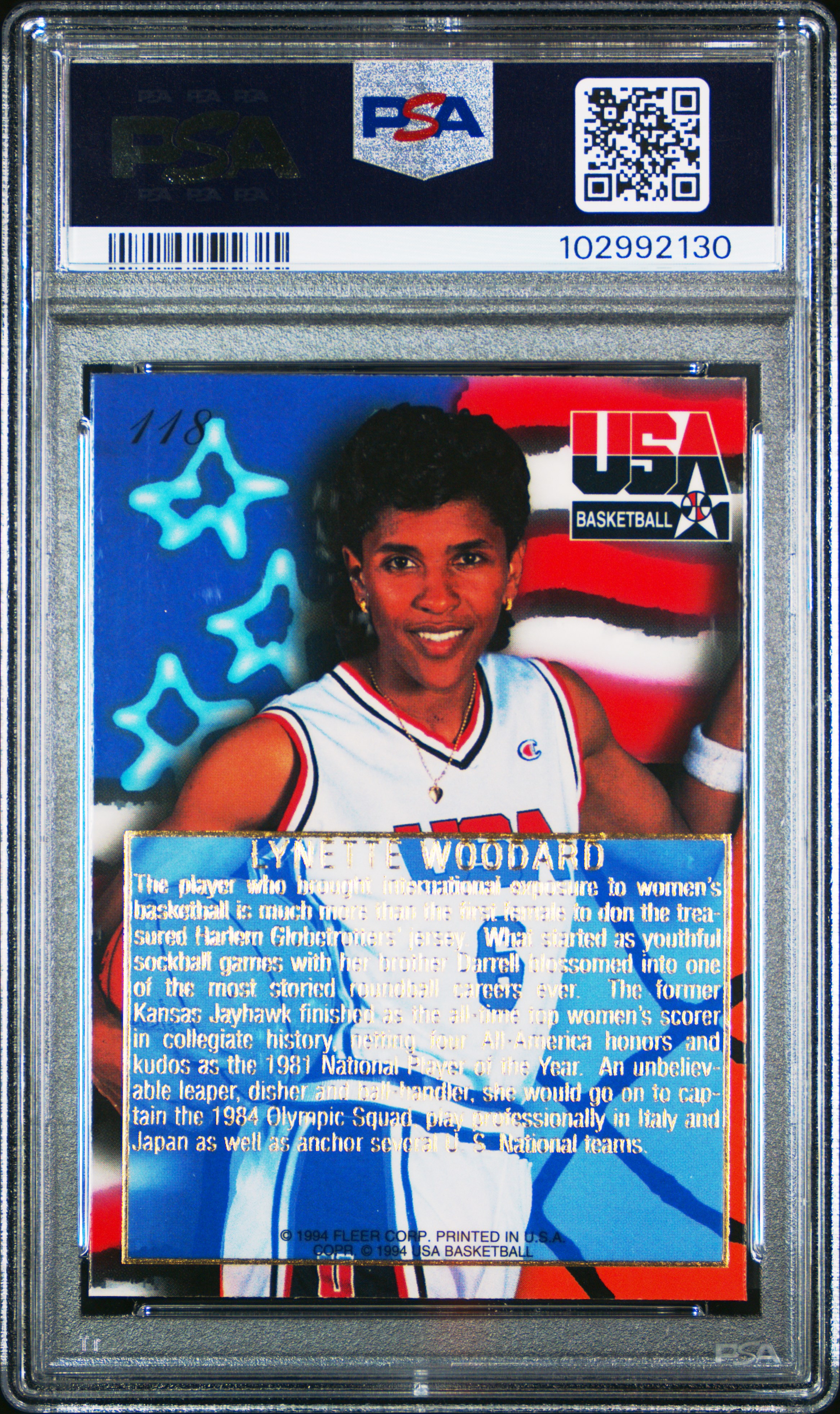 1994 Flair Usa Basketball Lynette Woodard #118 Nm-Mt 8 back