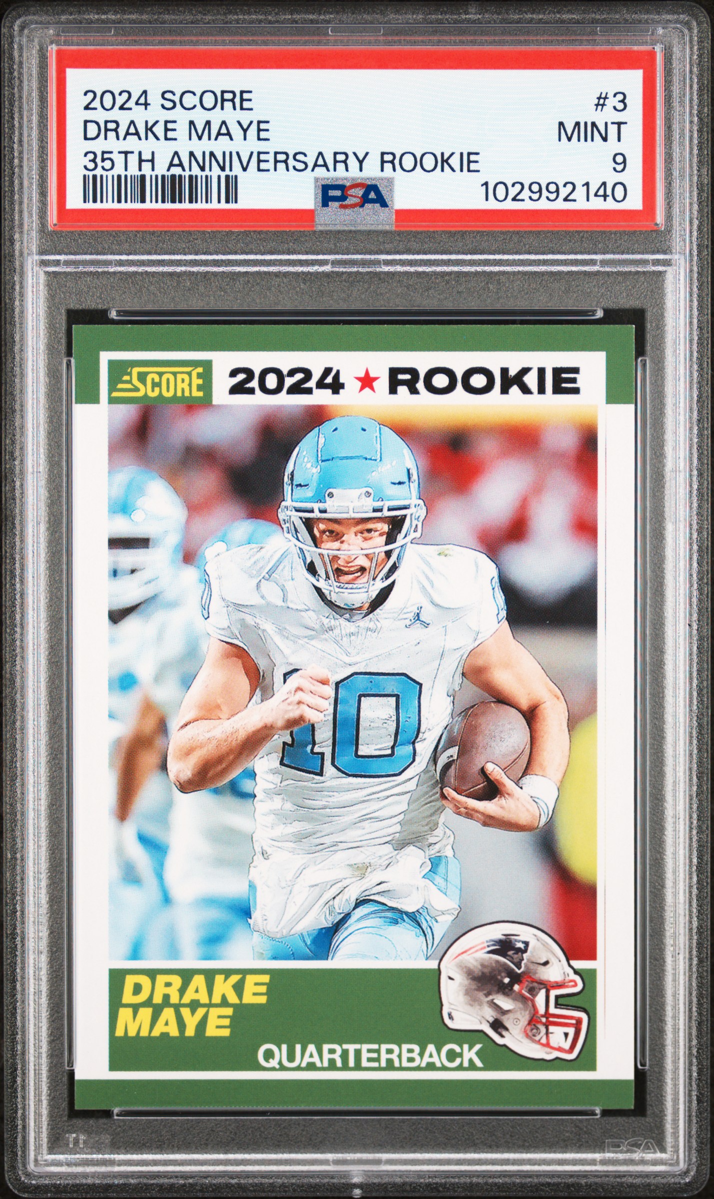 2024 Panini Score 35Th Anniversary Rookie Drake Maye #3 Mint 9 front