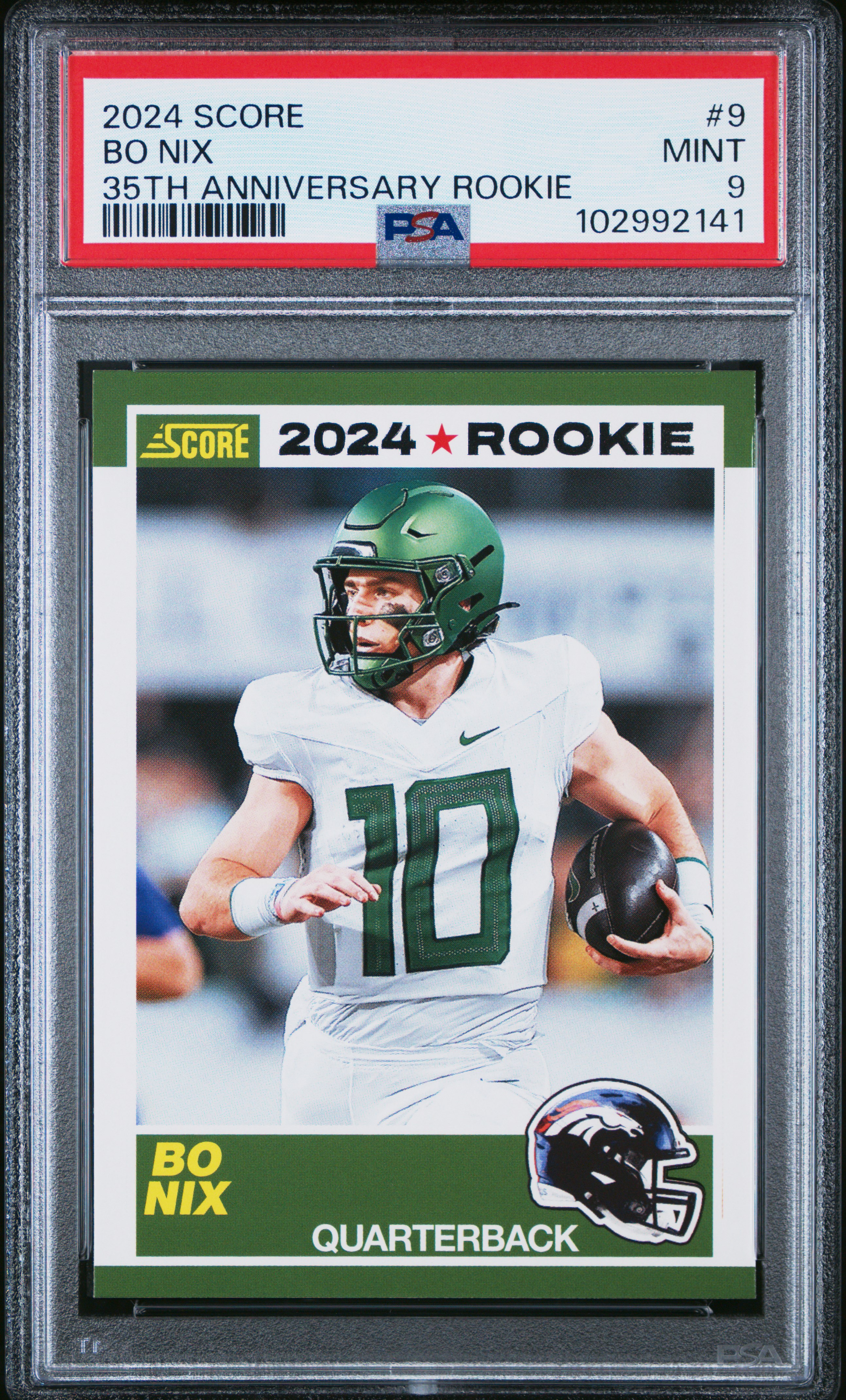 2024 Panini Score 35Th Anniversary Rookie Bo Nix #9 Mint 9 front