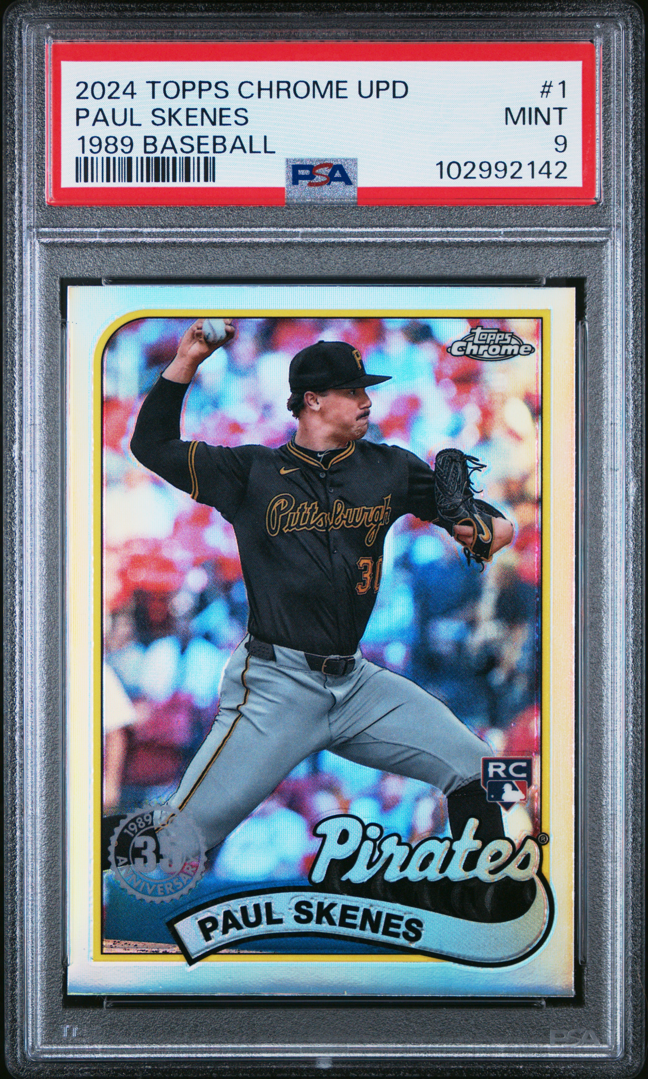 2024 Topps Chrome Update 1989 Topps Baseball Paul Skenes #1 Mint 9 front
