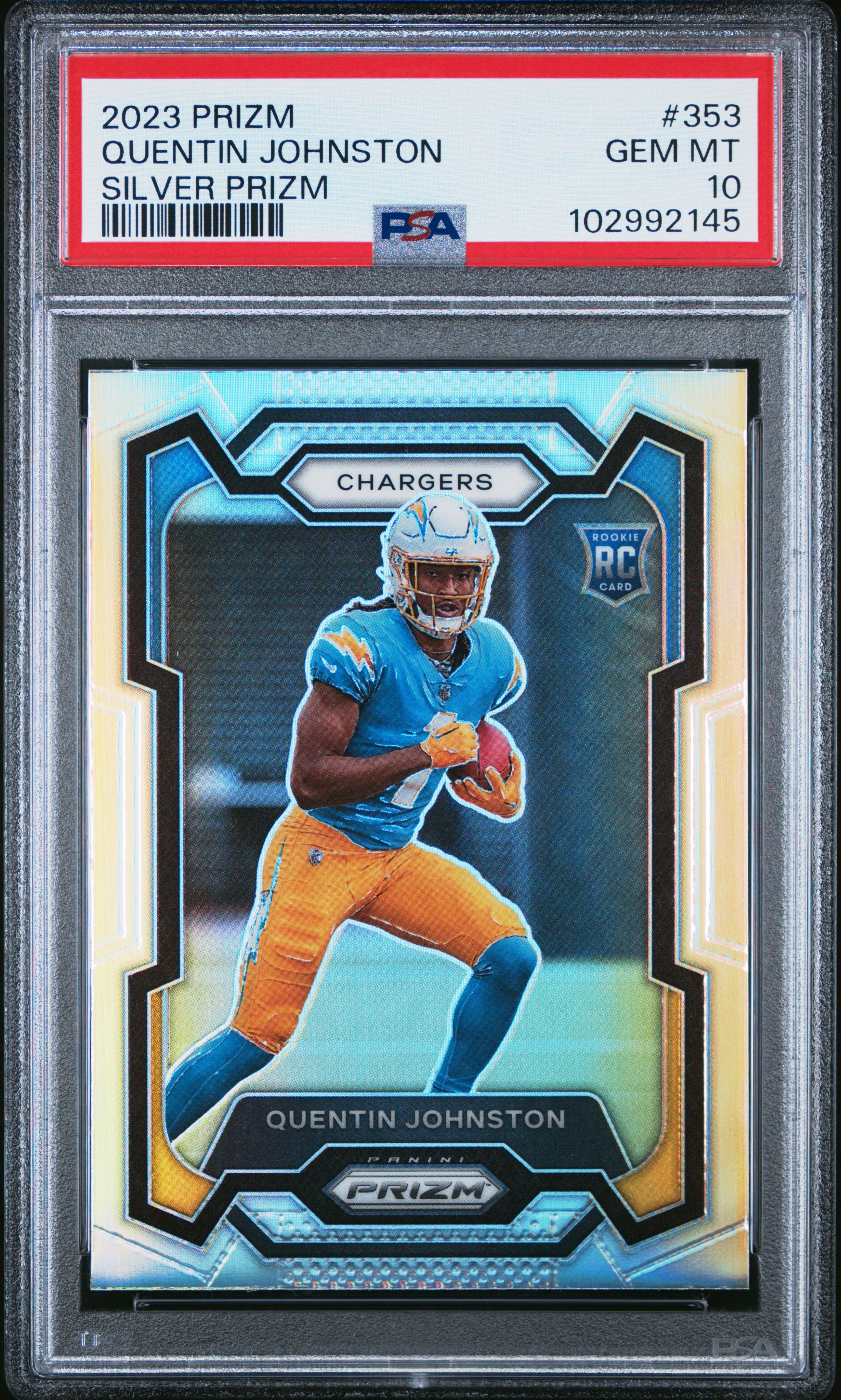 2023 Panini Prizm Quentin Johnston #353 (Silver Prizm) Gem Mt 10 front