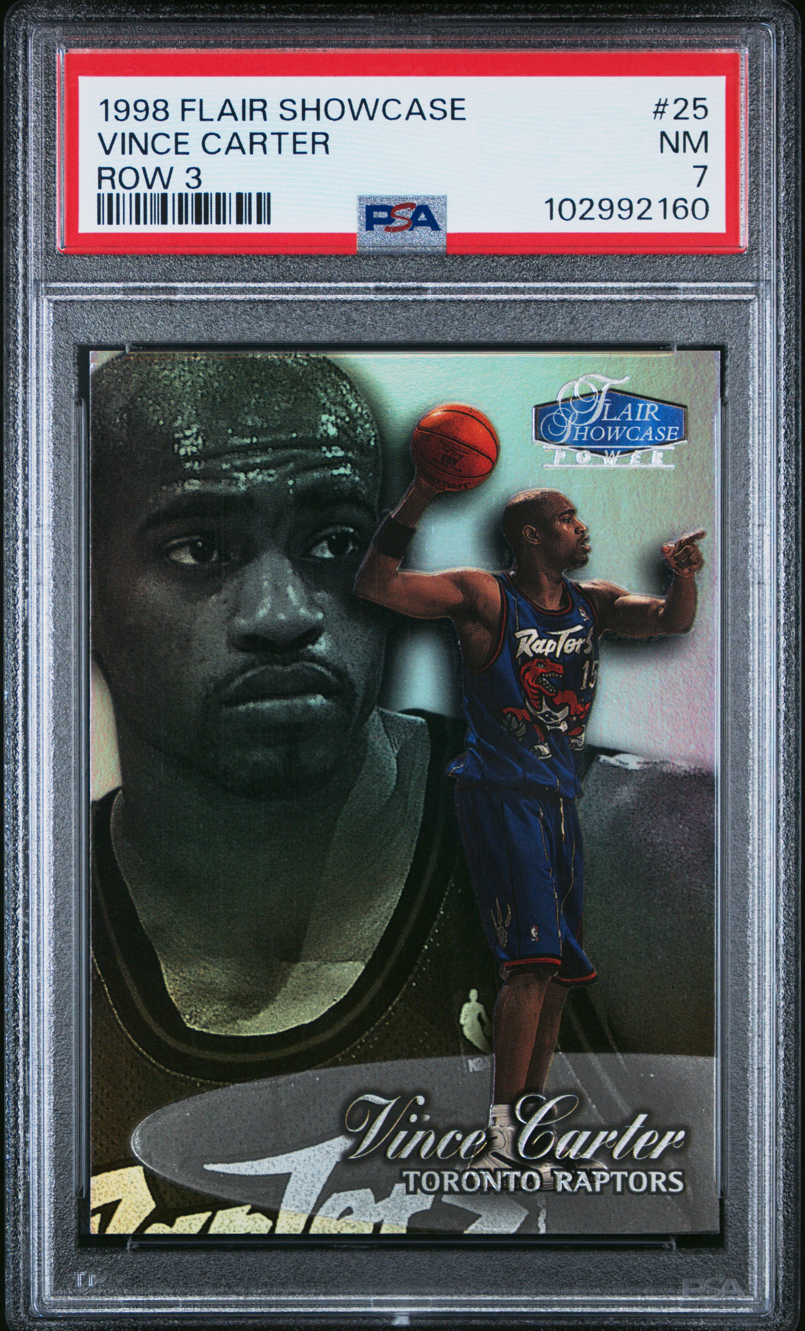 1998 Flair Showcase Vince Carter #25 (Row 3) Nm 7 front