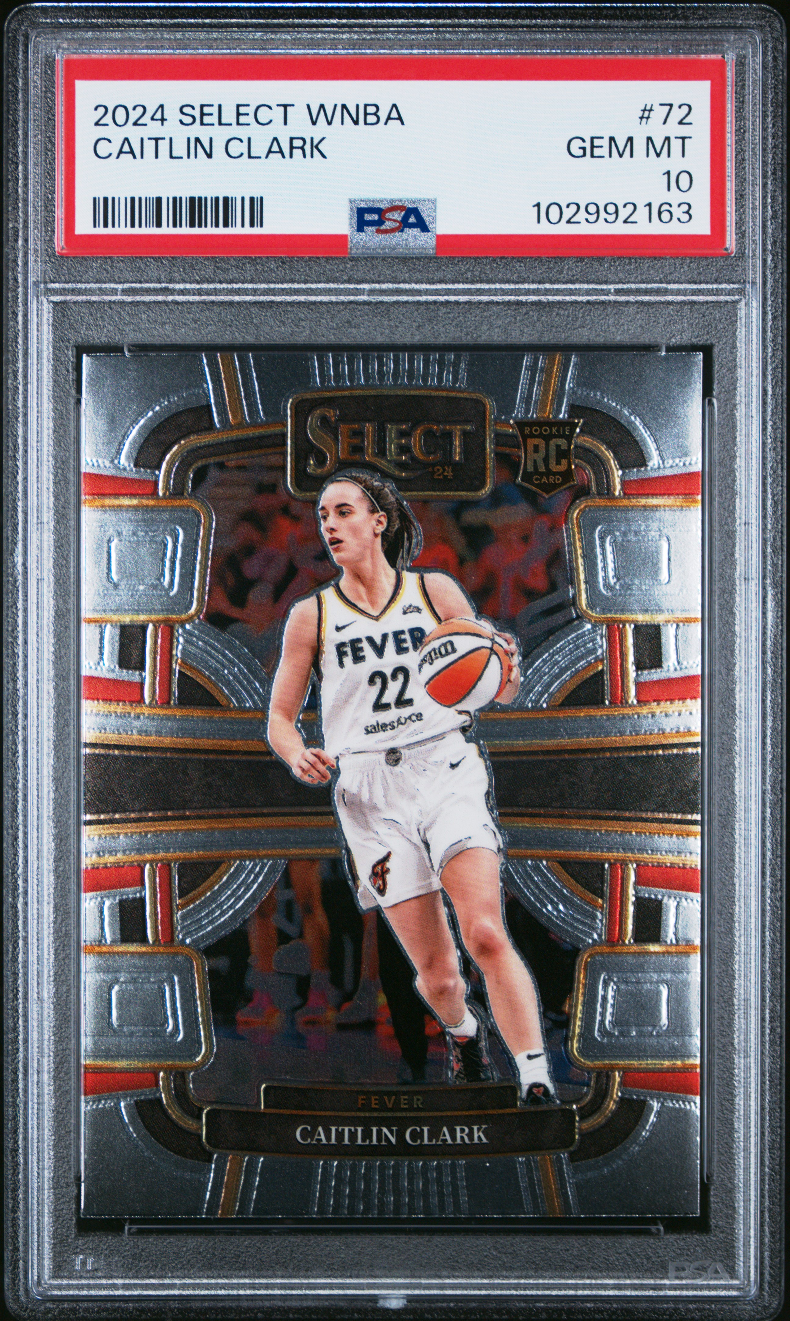 2024 Panini Select Wnba Caitlin Clark #72 Gem Mt 10 front