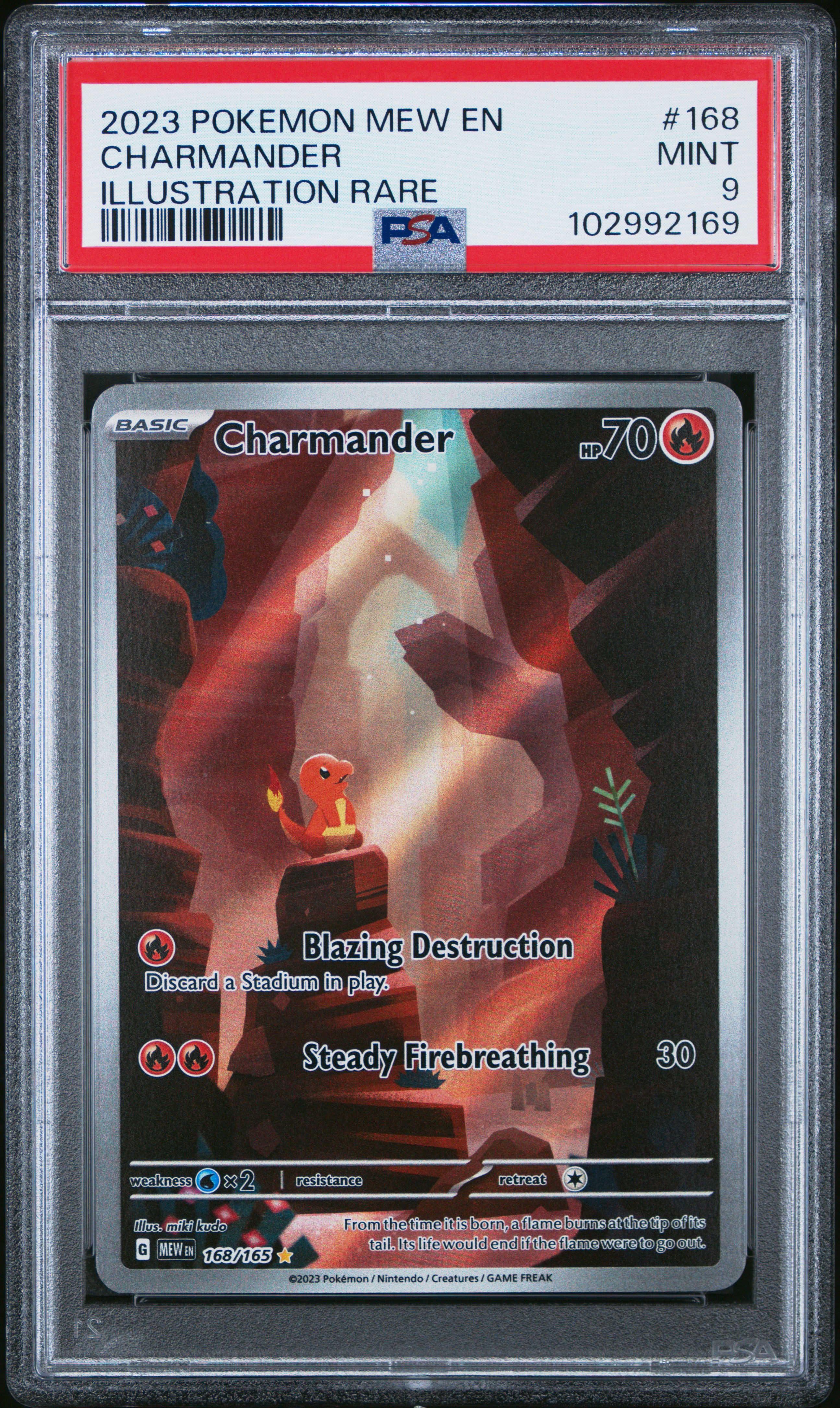 2023 Pokemon Mew En-151 Charmander #168 (Illustration Rare) Mint 9 front