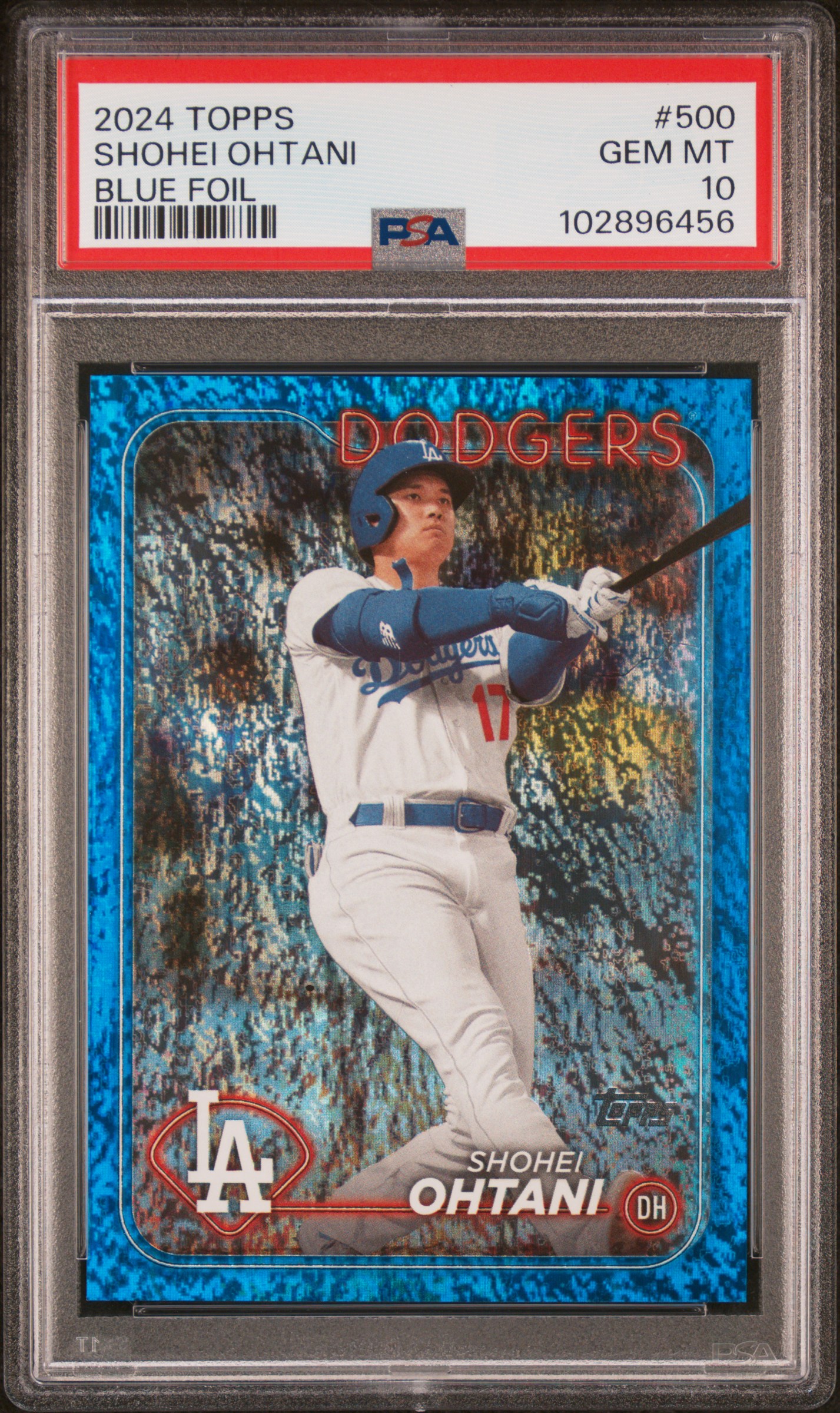 2024 Topps Shohei Ohtani #500 (Blue Foil) Gem Mt 10 front