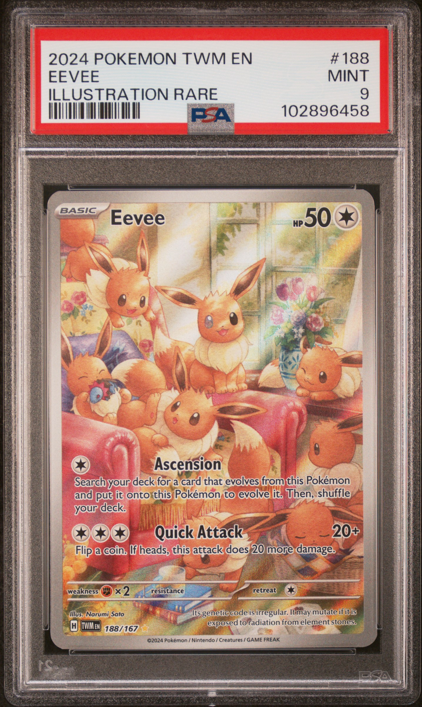 2024 Pokemon Twm En-Twilight Masquerade Eevee #188 (Illustration Rare) Mint 9 front