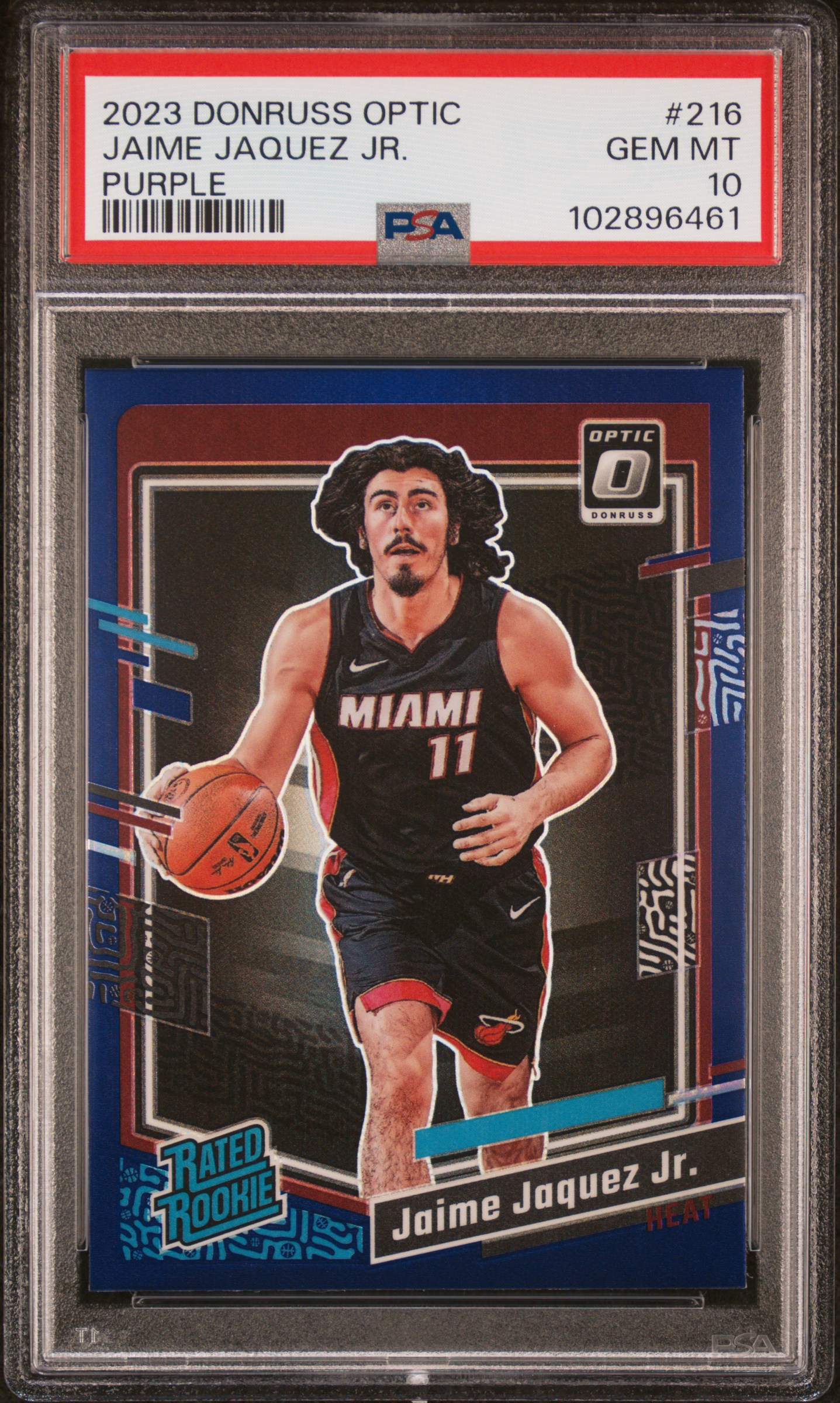 2023 Panini Donruss Optic Jaime Jaquez Jr. #216 (Purple) Gem Mt 10 front