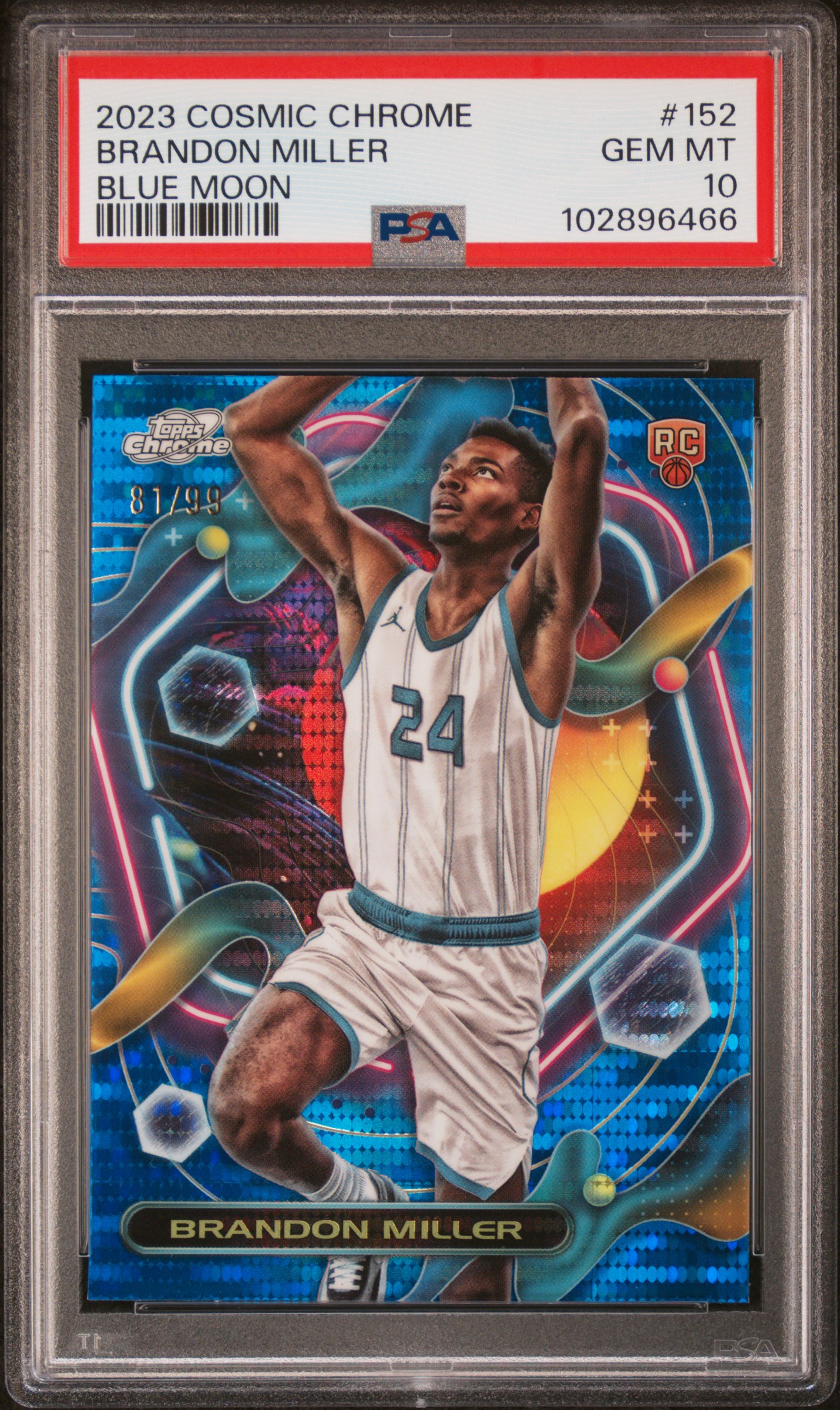 2023 Topps Cosmic Chrome Brandon Miller #152 (Blue Moon) Gem Mt 10 front