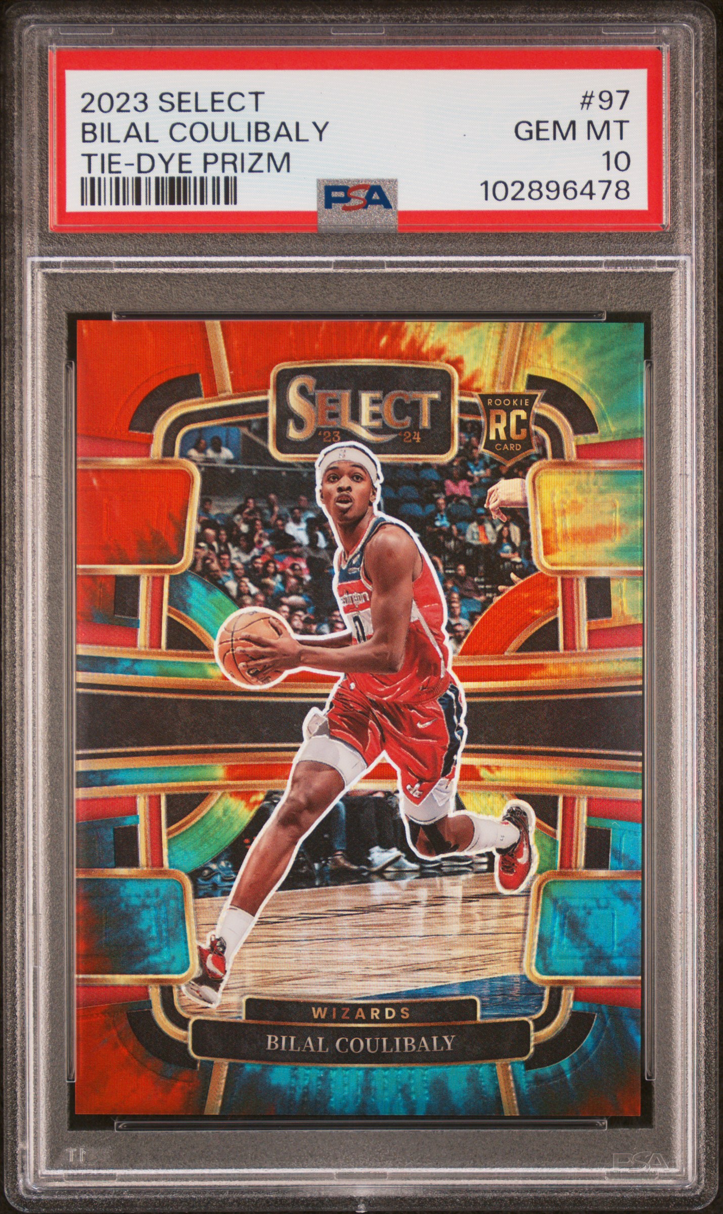 2023 Panini Select Bilal Coulibaly #97 (Tie-Dye Prizm) Gem Mt 10 front