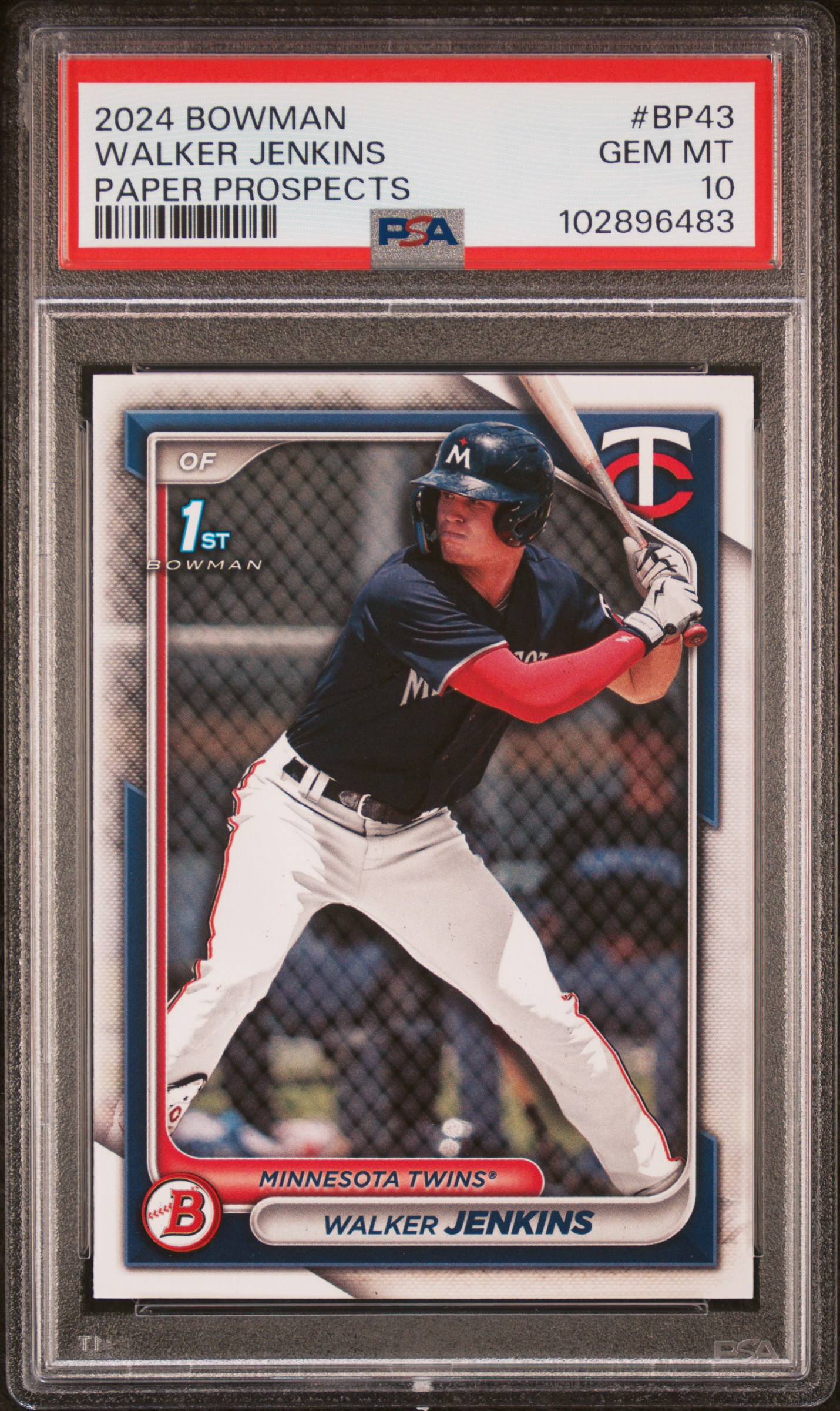 2024 Bowman Paper Prospects Walker Jenkins #Bp43 Gem Mt 10 front