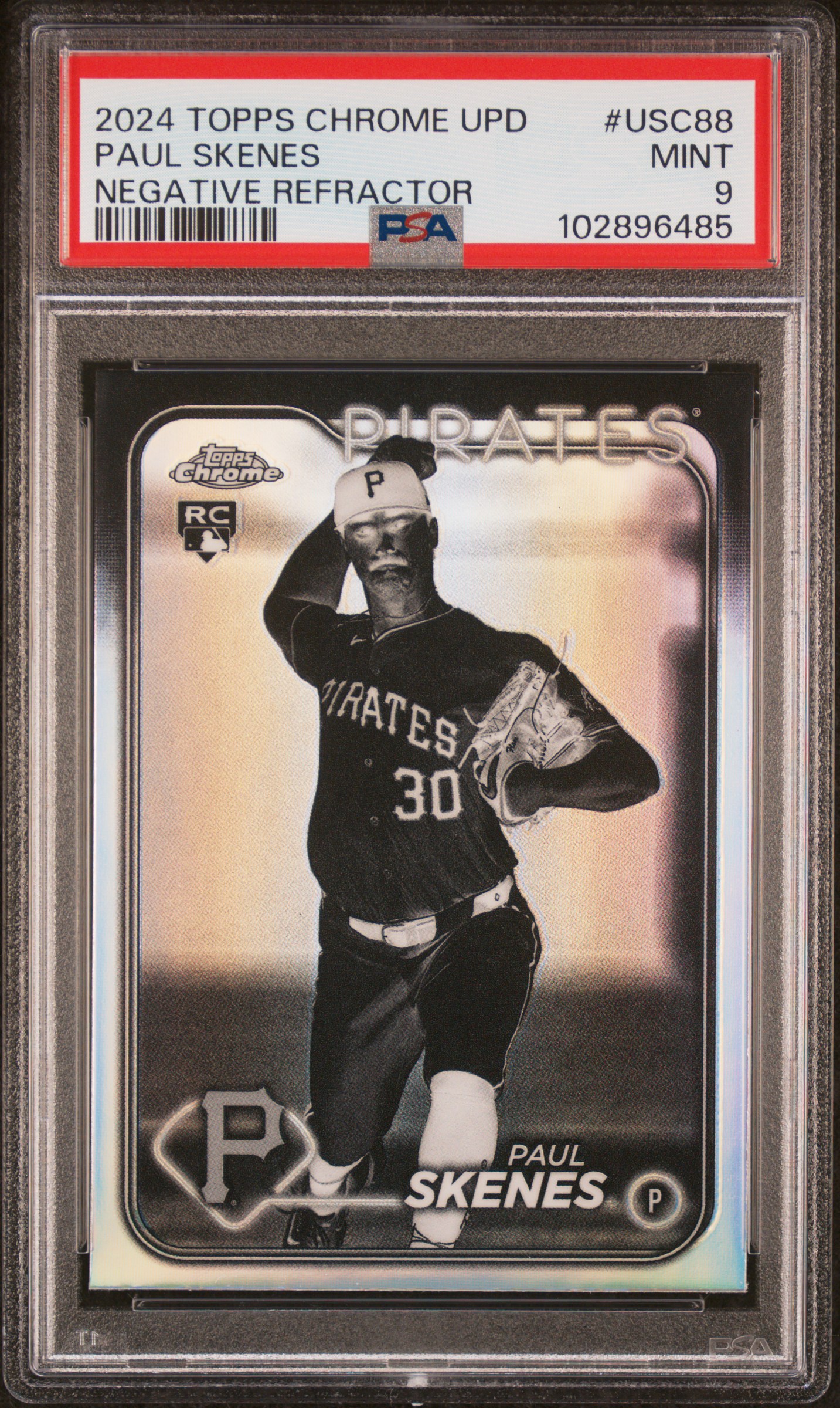 2024 Topps Chrome Update Paul Skenes #Usc88 (Negative Refractor) Mint 9 front