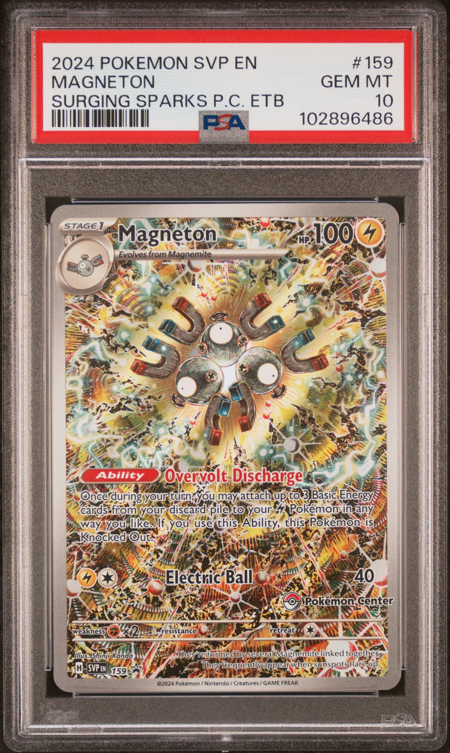 2024 Pokemon Svp En-Sv Black Star Promo Magneton #159 (Surging Sparks P.c. Etb) Gem Mt 10 front