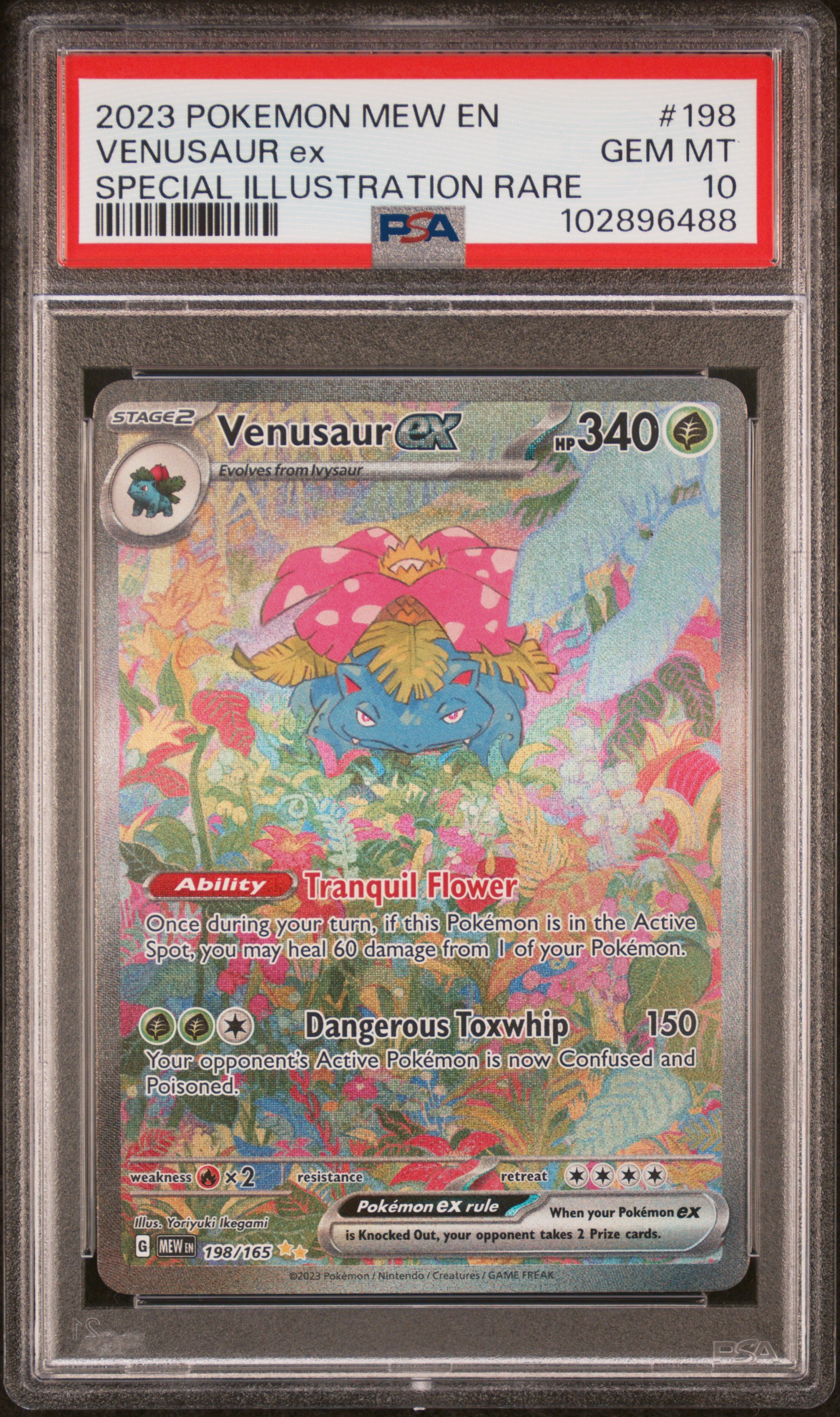 2023 Pokemon Mew En-151 Venusaur Ex #198 (Special Illustration Rare) Gem Mt 10 front