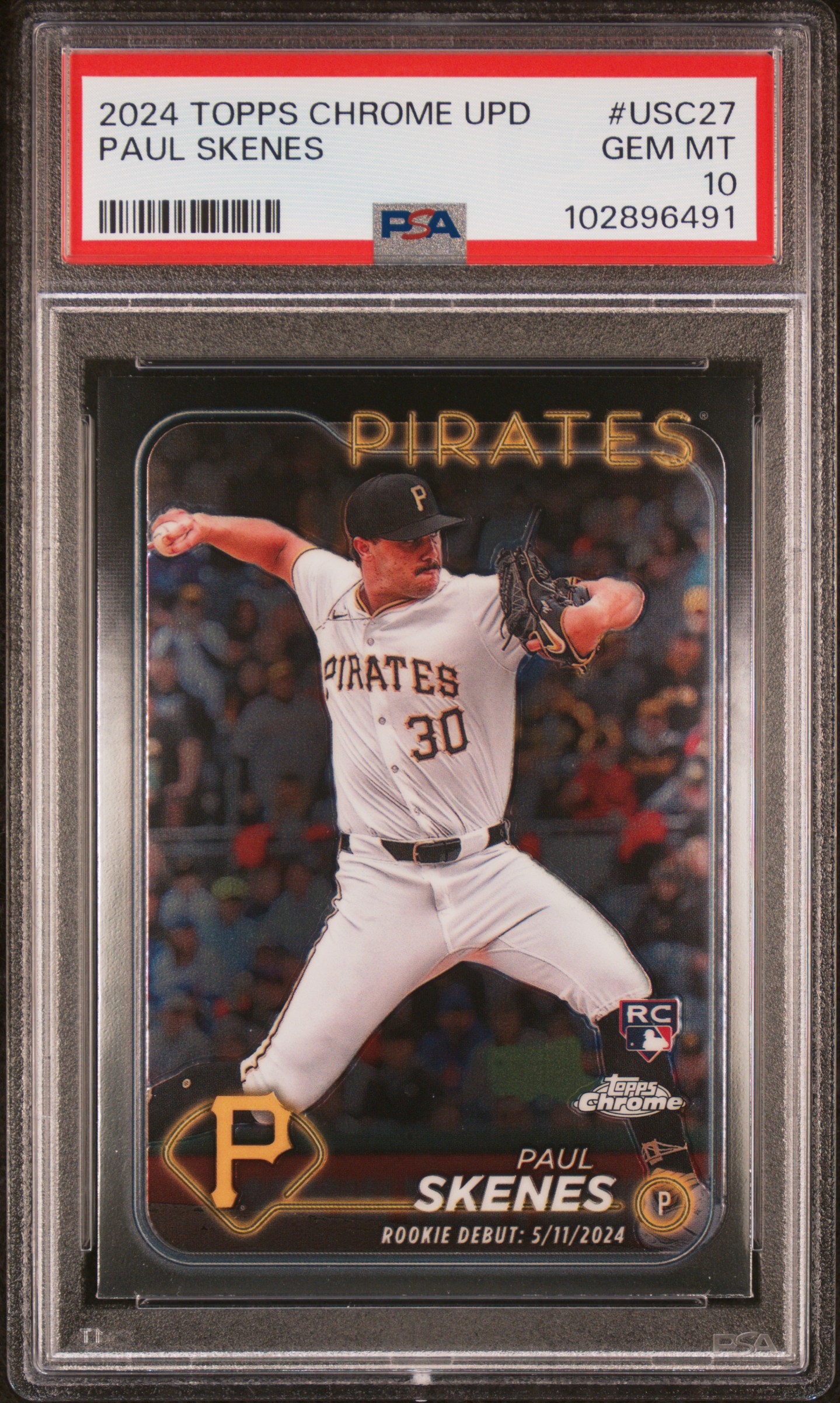 2024 Topps Chrome Update Paul Skenes #Usc27 Gem Mt 10 front