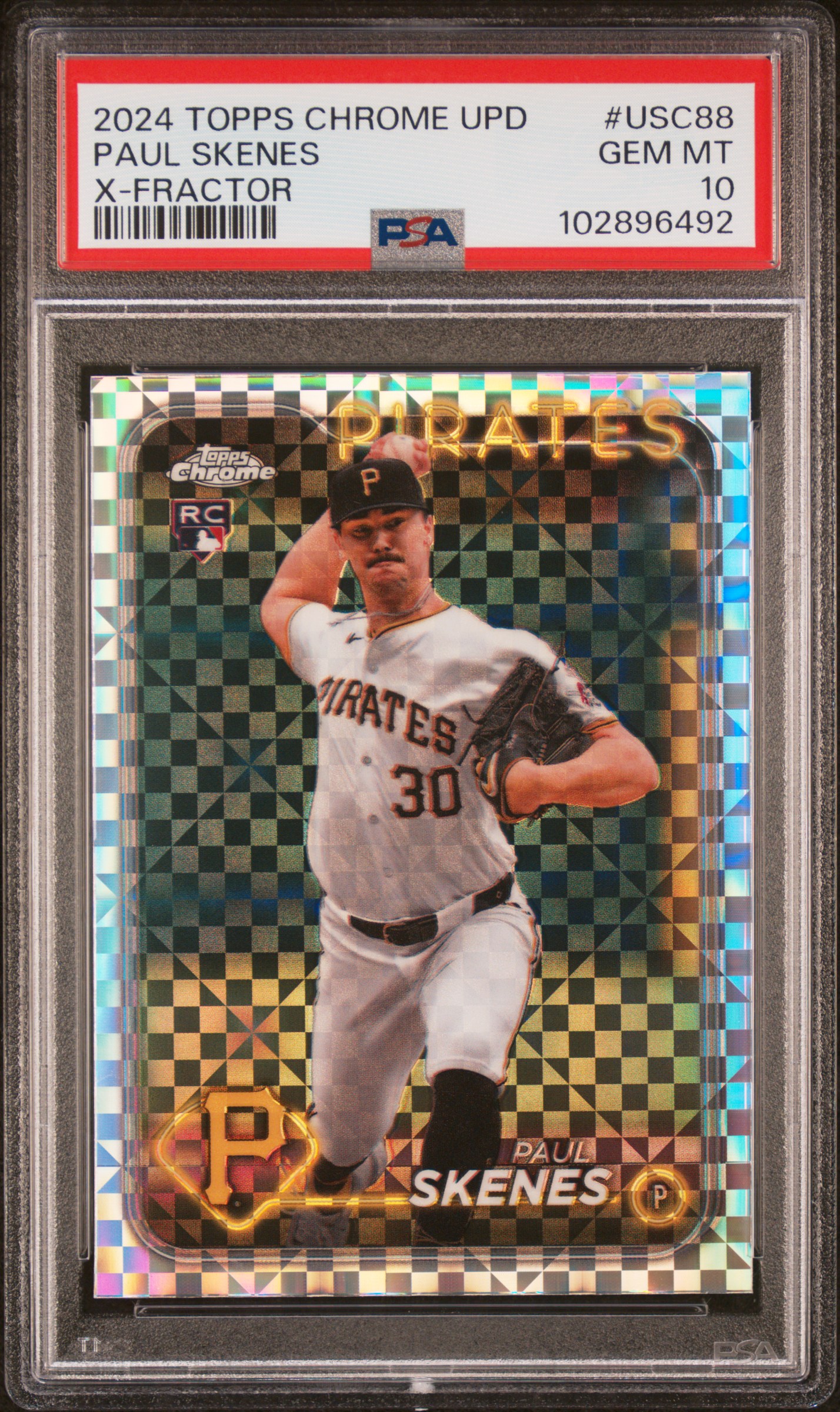 2024 Topps Chrome Update Paul Skenes #Usc88 (X-Fractor) Gem Mt 10 front