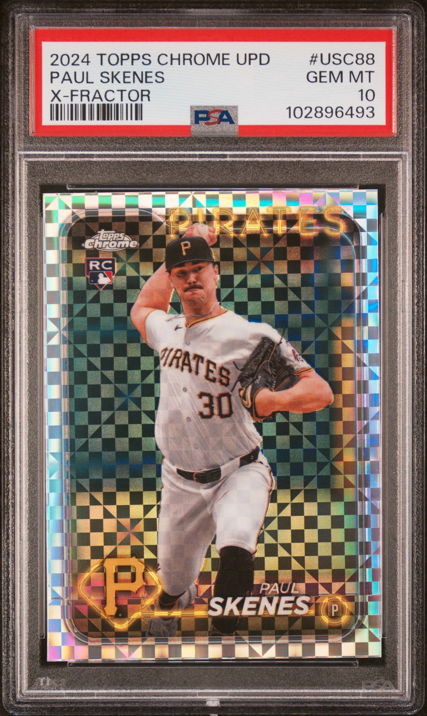 2024 Topps Chrome Update Paul Skenes #Usc88 (X-Fractor) Gem Mt 10 front