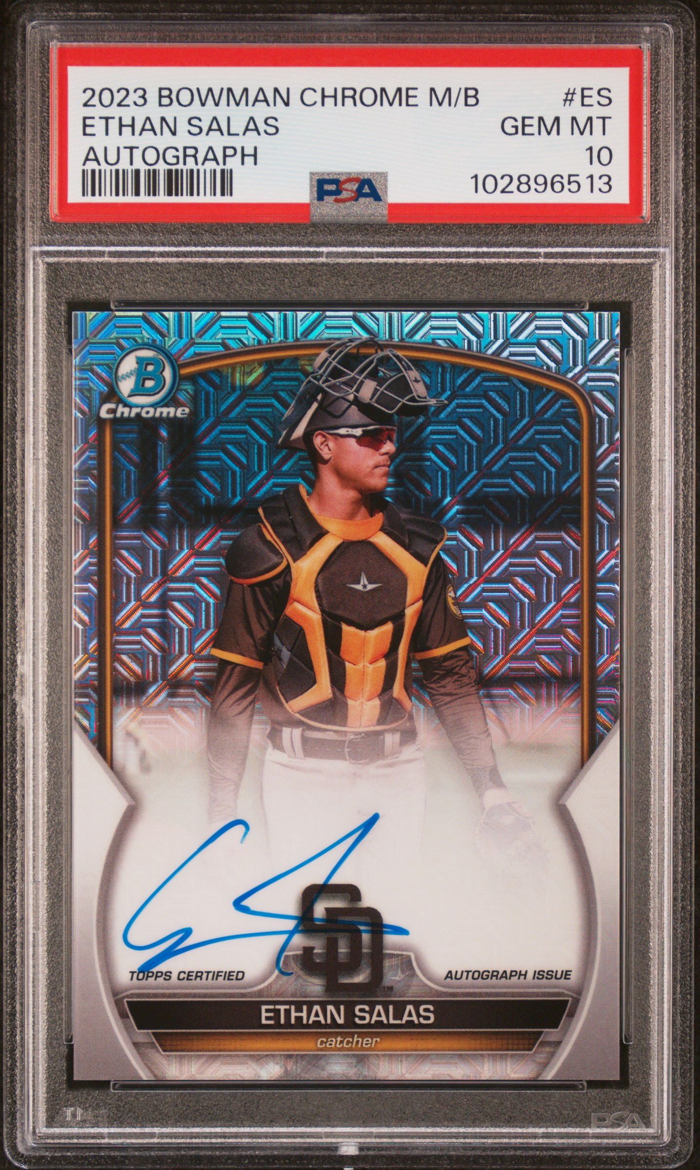 2023 Bowman Chrome Mega Box Autographs Ethan Salas #Es Gem Mt 10 front