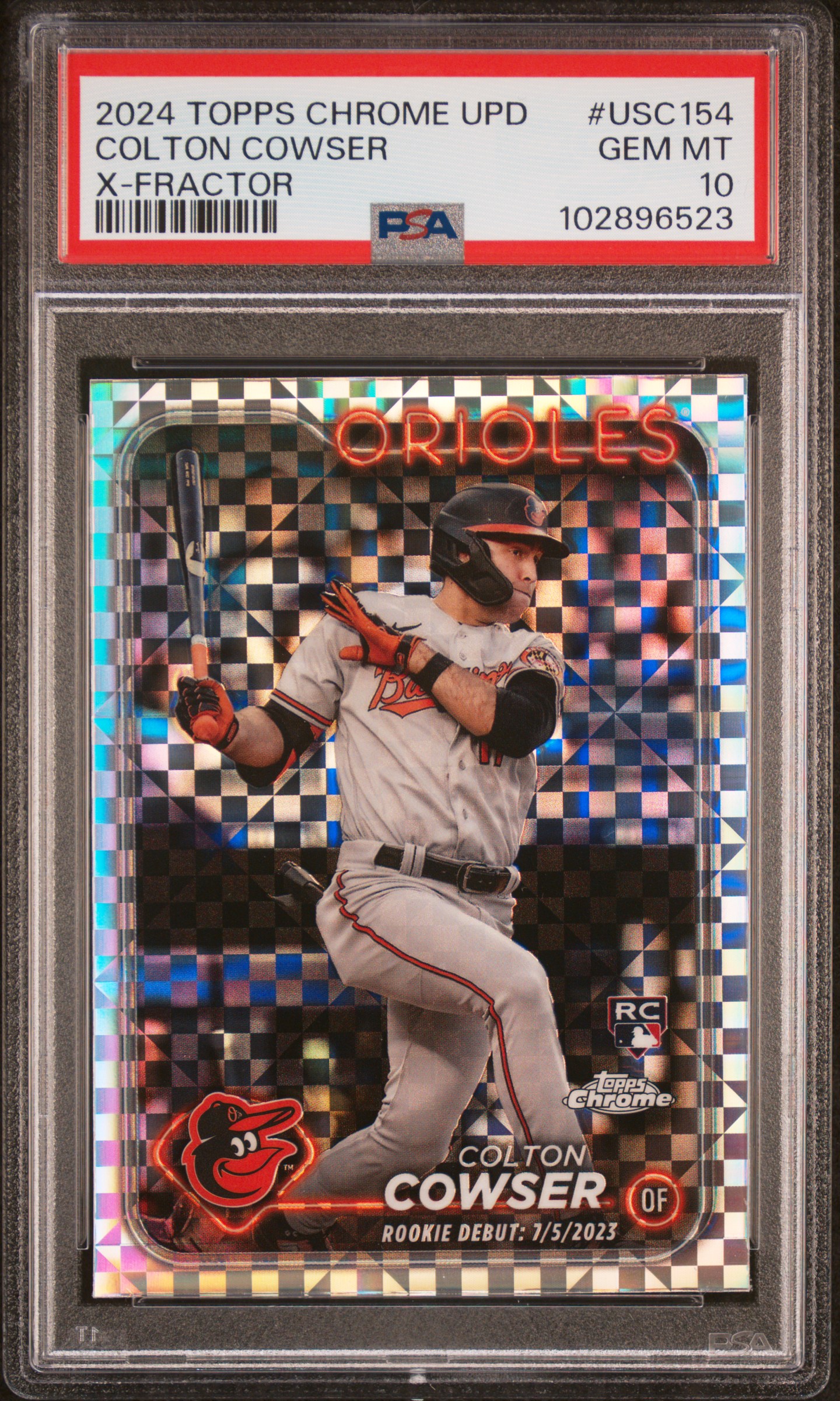 2024 Topps Chrome Update Colton Cowser #Usc154 (X-Fractor) Gem Mt 10 front