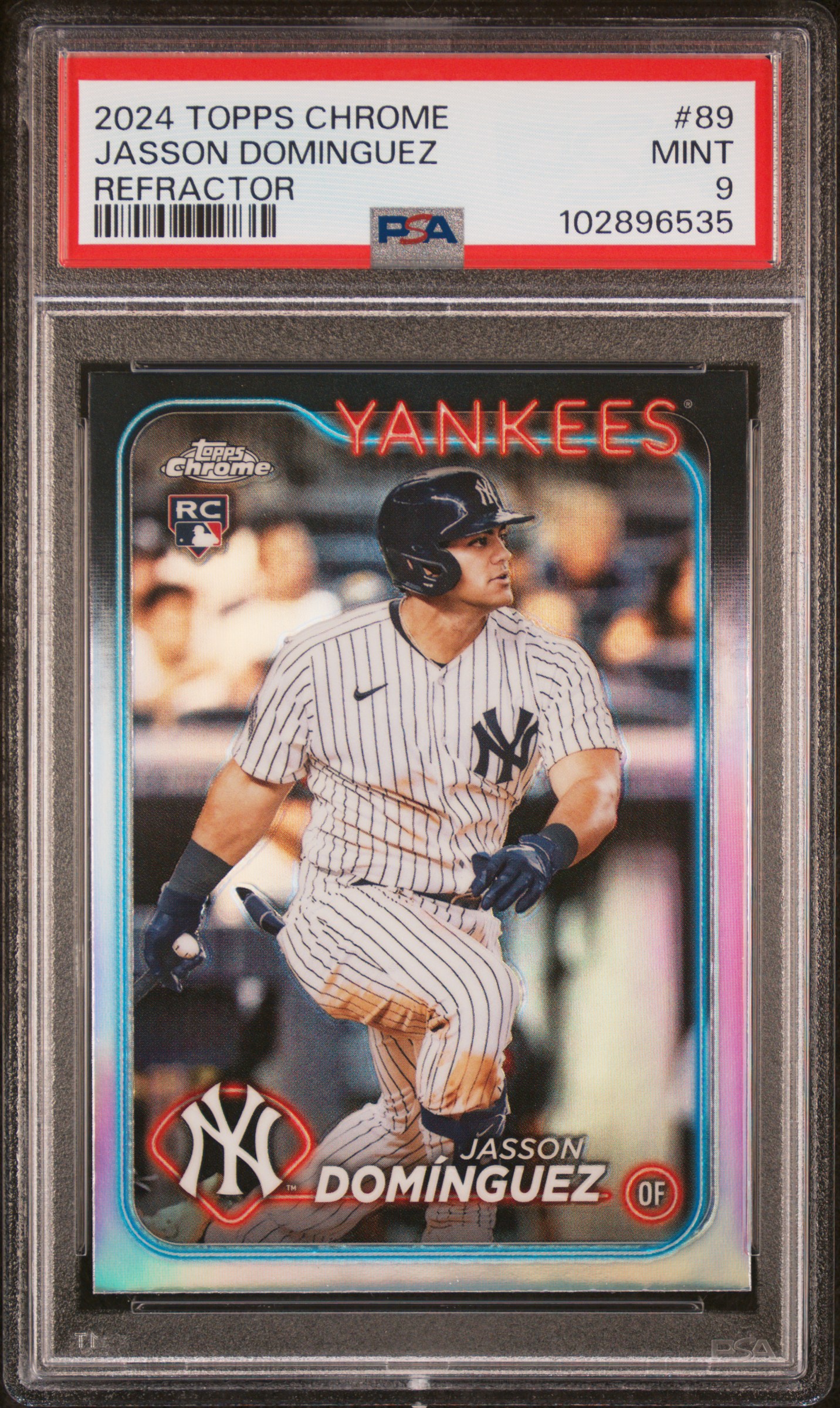 2024 Topps Chrome Jasson Dominguez #89 (Refractor) Mint 9 front