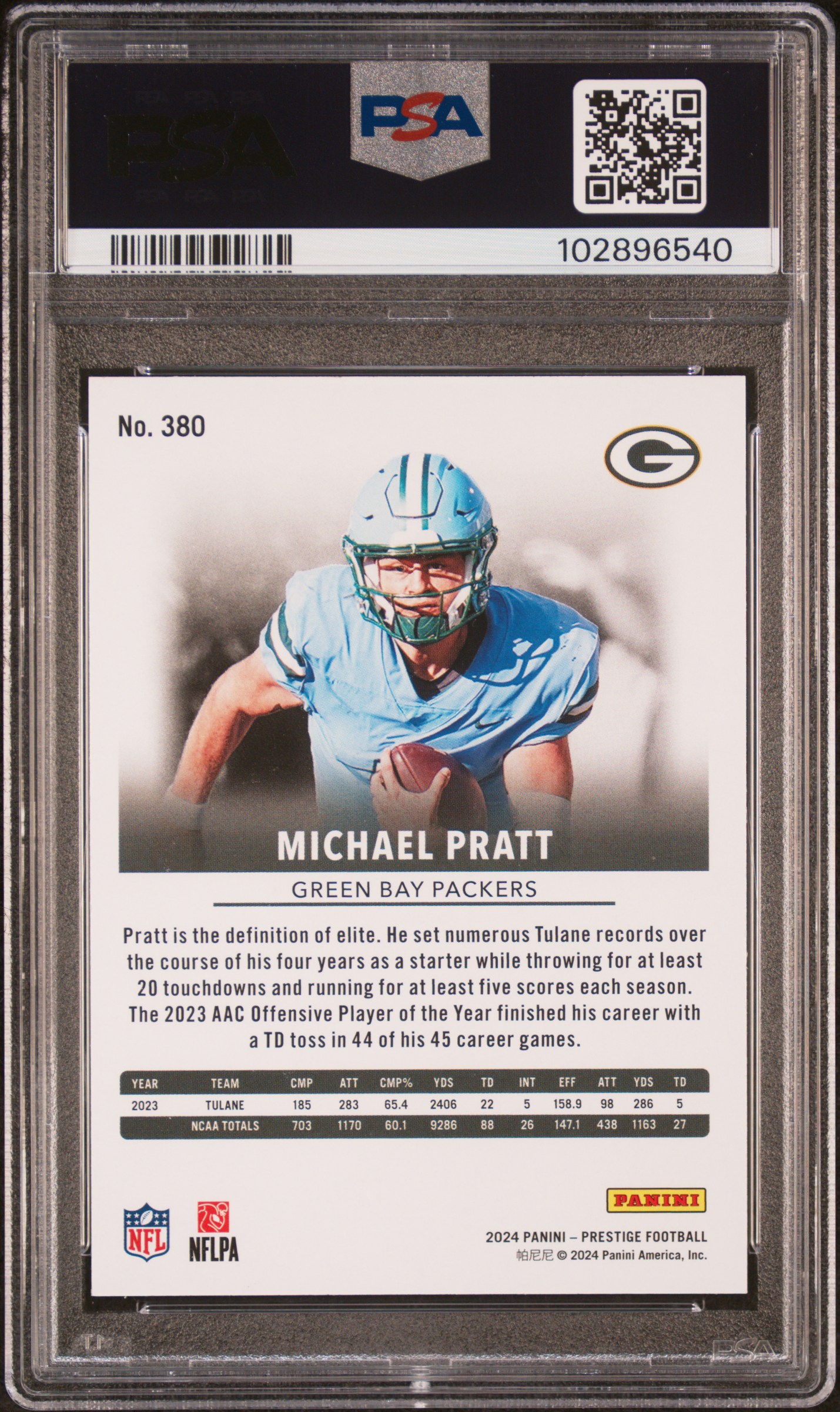 2024 Panini Prestige Michael Pratt #380 (Diamond Xtra Points) Gem Mt 10 back