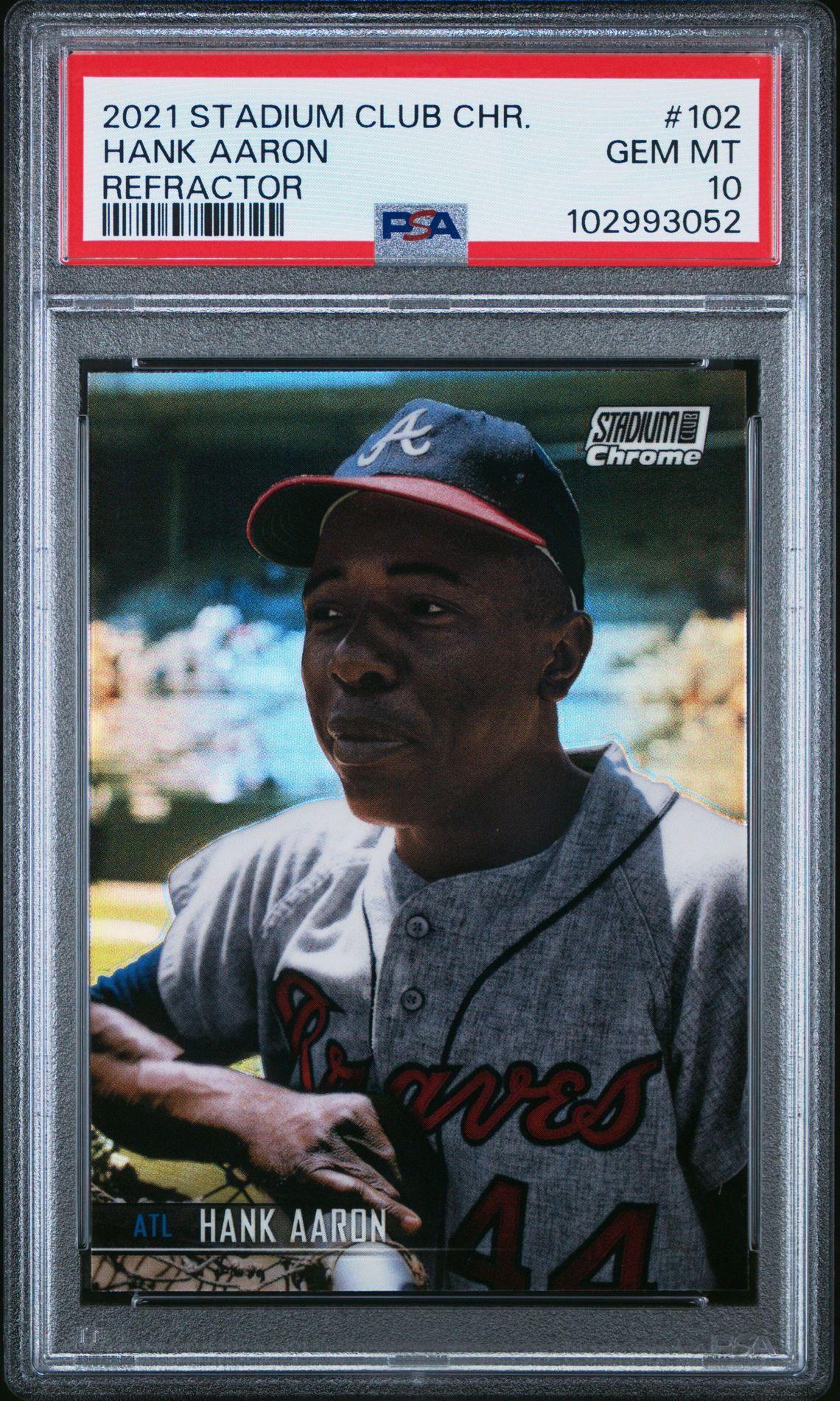 2021 Topps TOPPS STADIUM CLUB CHROME REFRACTOR #102 Hank Aaron front