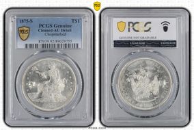 1875-S T$1 Chopmarked N1