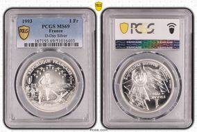 1993 1 Fr D-Day Silver MS69
