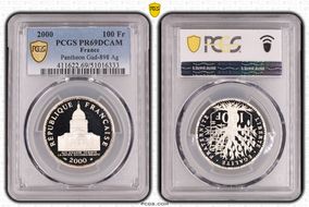 2000 100 Fr Pantheon Gad-898 Ag PR69DCAM