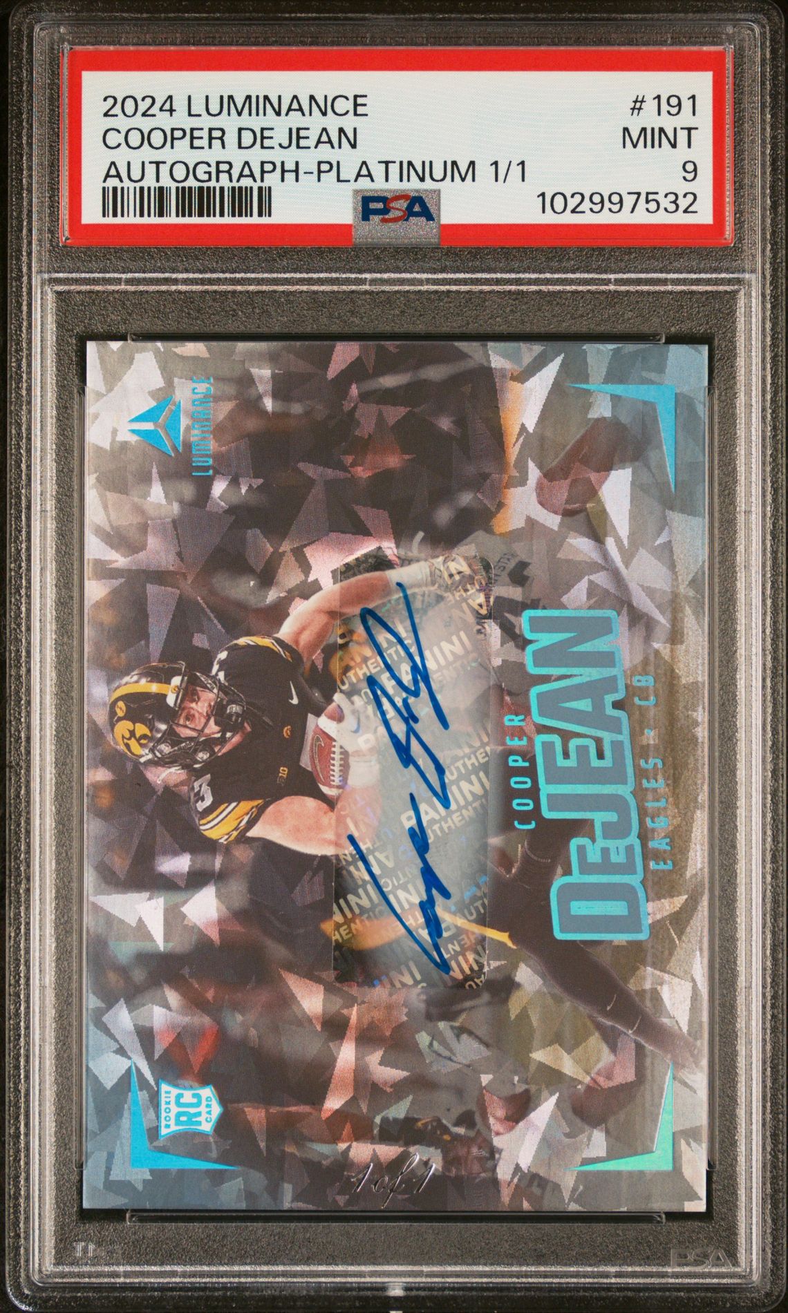 2024 Panini PANINI LUMINANCE AUTOGRAPH-PLATINUM 1/1 #191 Cooper Dejean front
