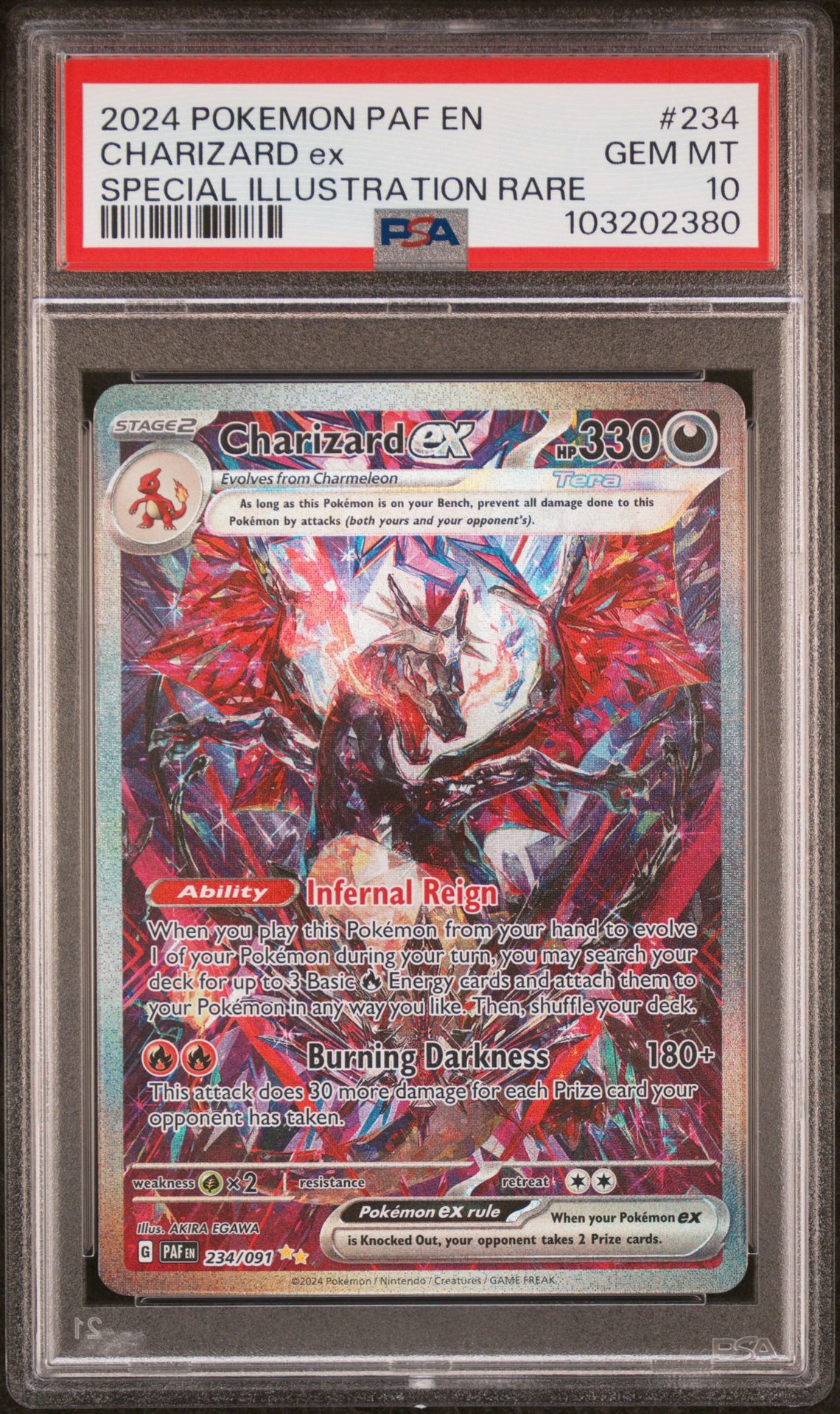 2024 Pokemon POKEMON PAF EN-PALDEAN FATES SPECIAL ILLUSTRATION RARE #234 Charizard Ex front