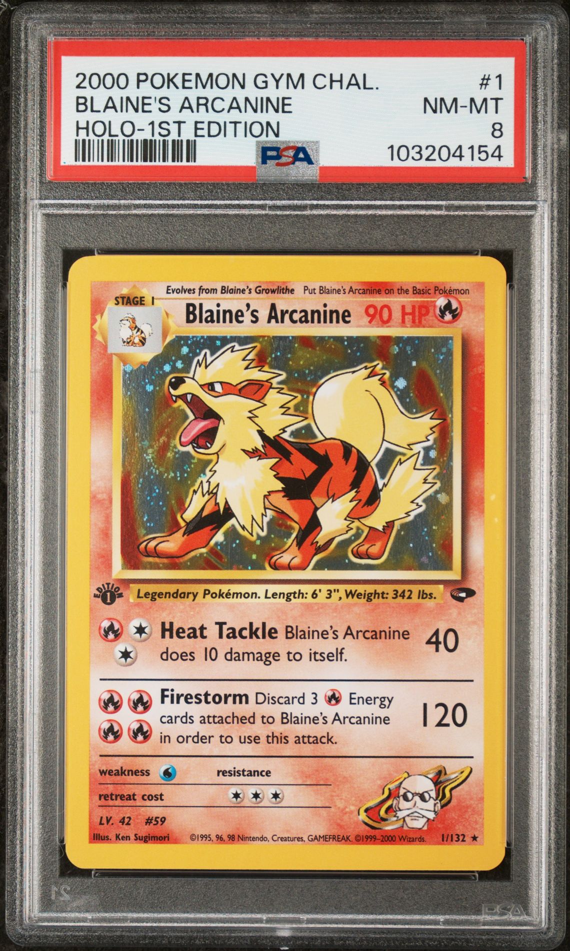 2000 Pokemon POKEMON GYM CHALLENGE HOLO #1 Blaine's Arcanine front
