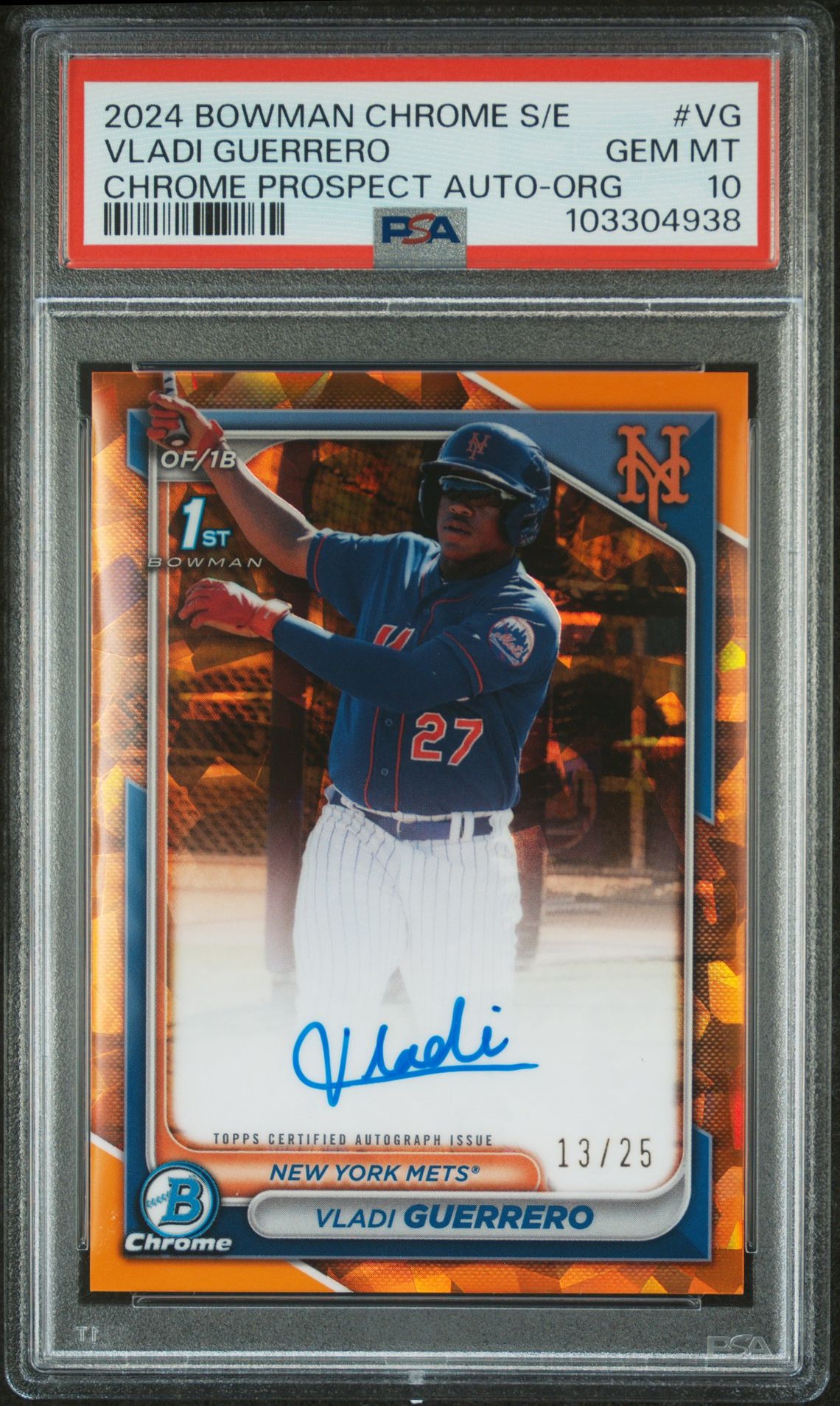 2024 Bowman BOWMAN CHROME SAPPHIRE EDITION PROSPECTS AUTOGRAPHS CHROME PROSPECT AUTO-ORG #VG Vladi Guerrero front
