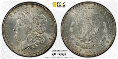 1878 7/8TF $1 VAM 33, Doubled Legs MS63