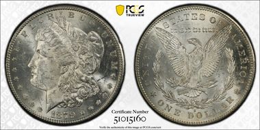 1879-S $1 VAM 9, Rev. of 1878 MS62