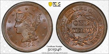 1852 1C MS64BN